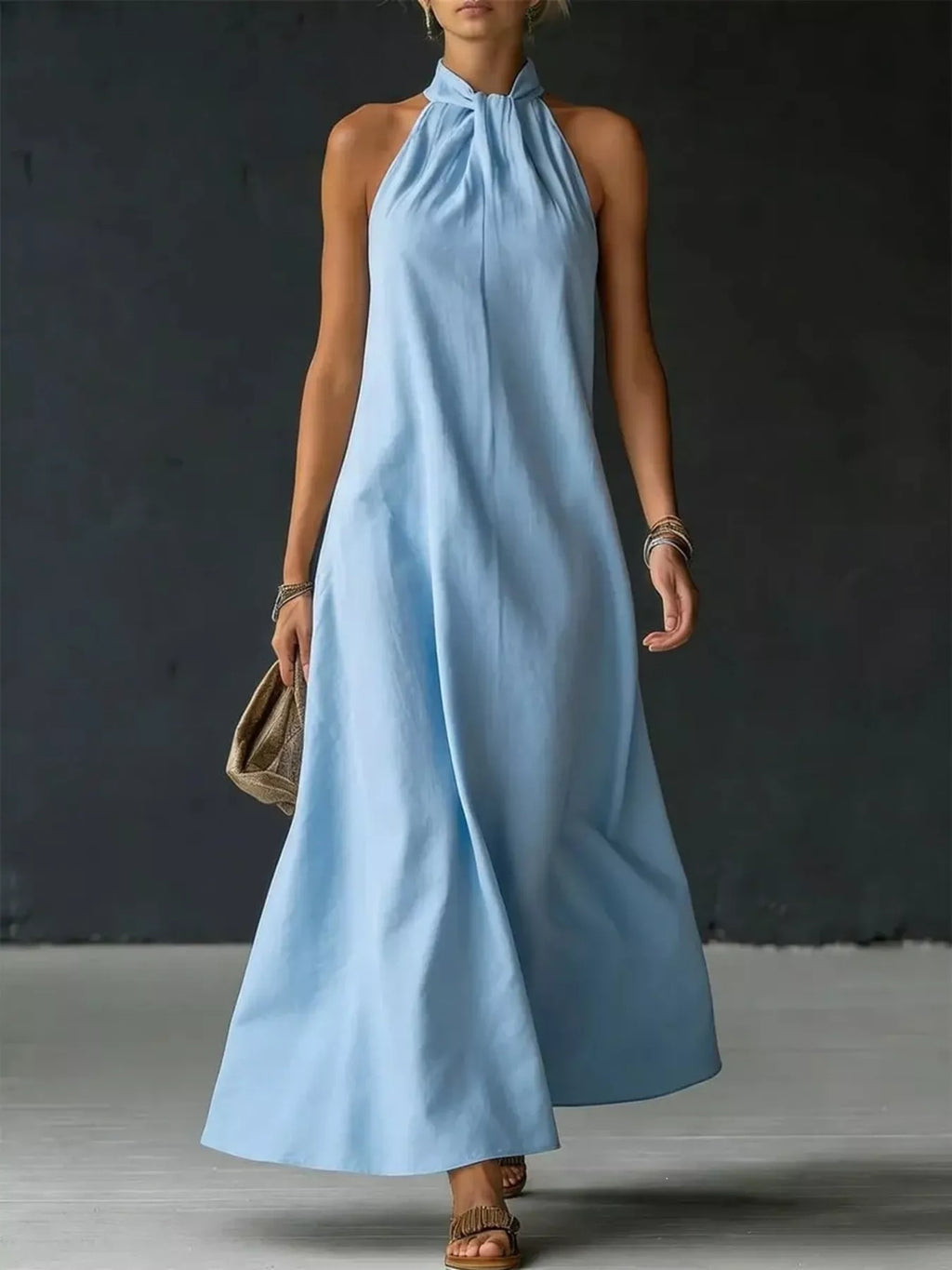 Robe Éléna – longue dos nu grande taille – photo produit 1