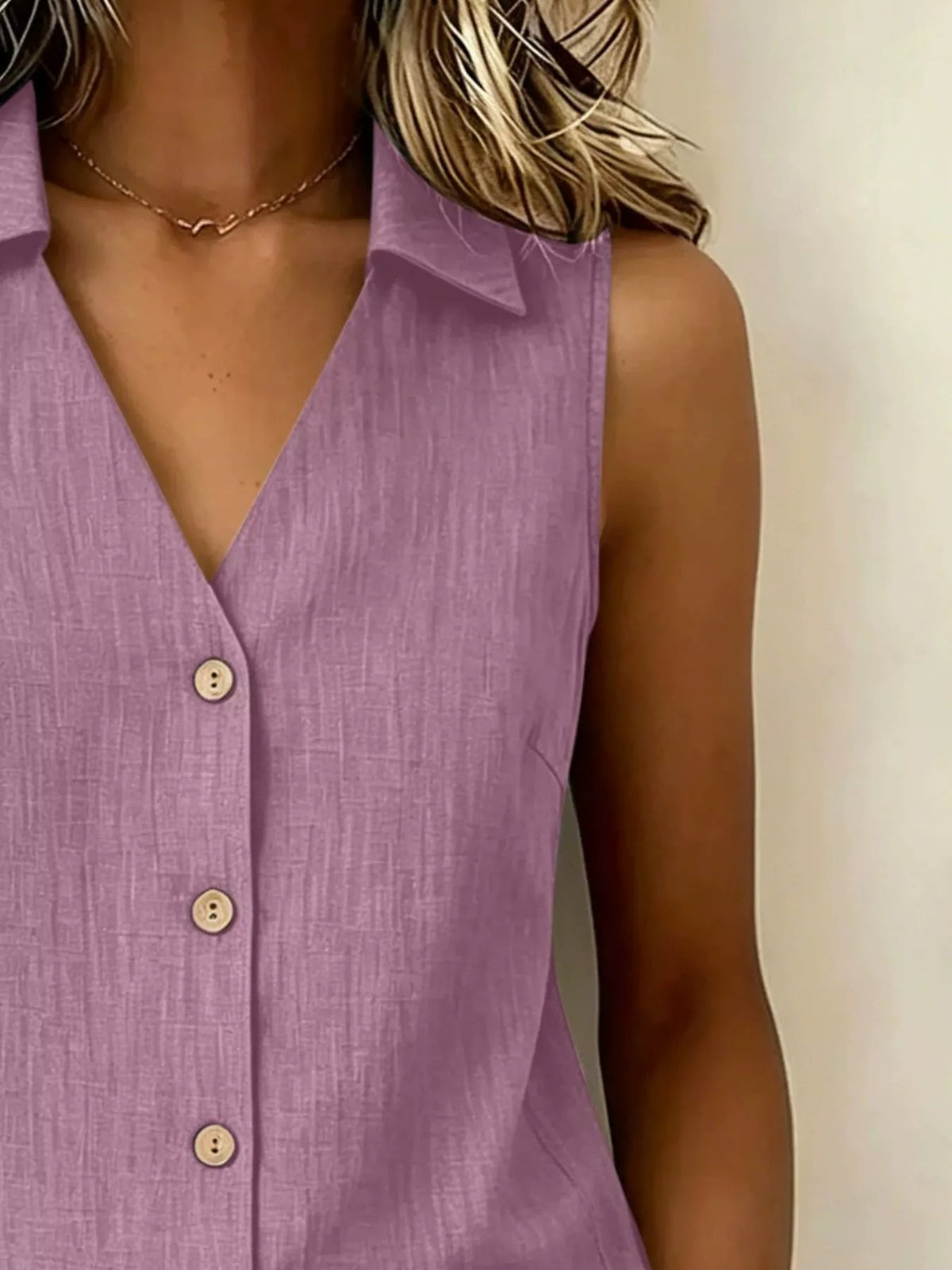 Top – Amalia boutonné col grande taille – photo produit 8