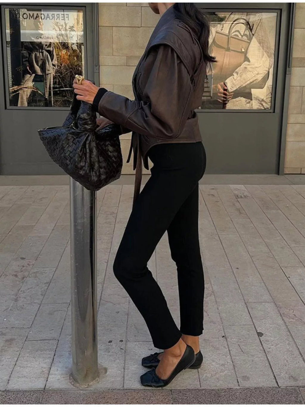 Veste Romy ceinturée effet cuir – photo produit 4