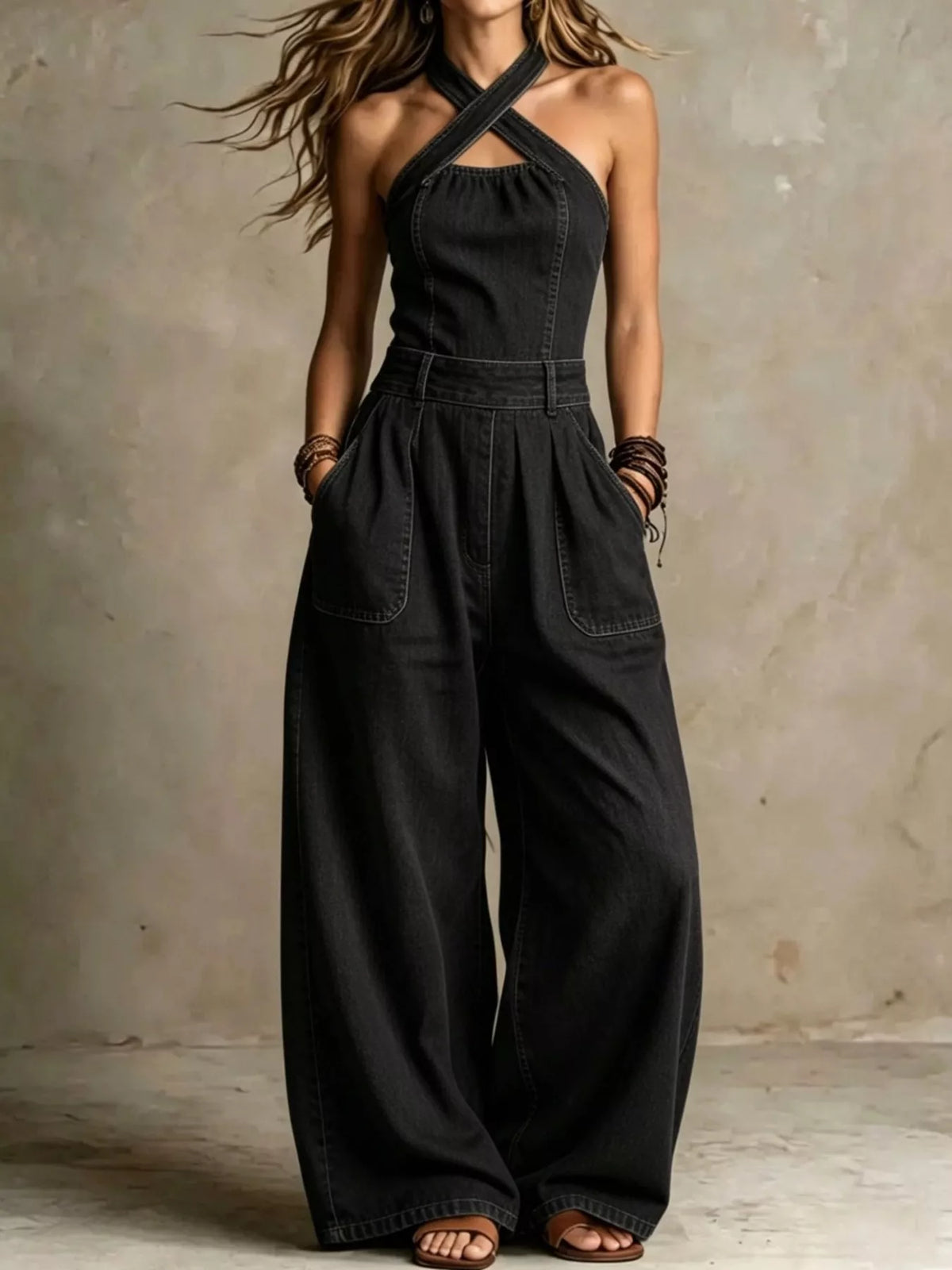 Combinaison en jean Maya grande taille – photo produit 3