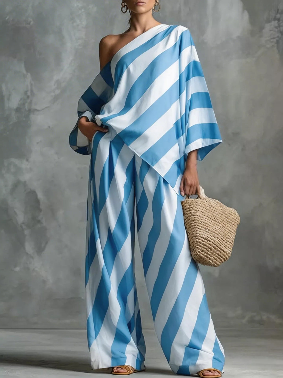 Ensemble Ana rayé grande taille – photo produit 5