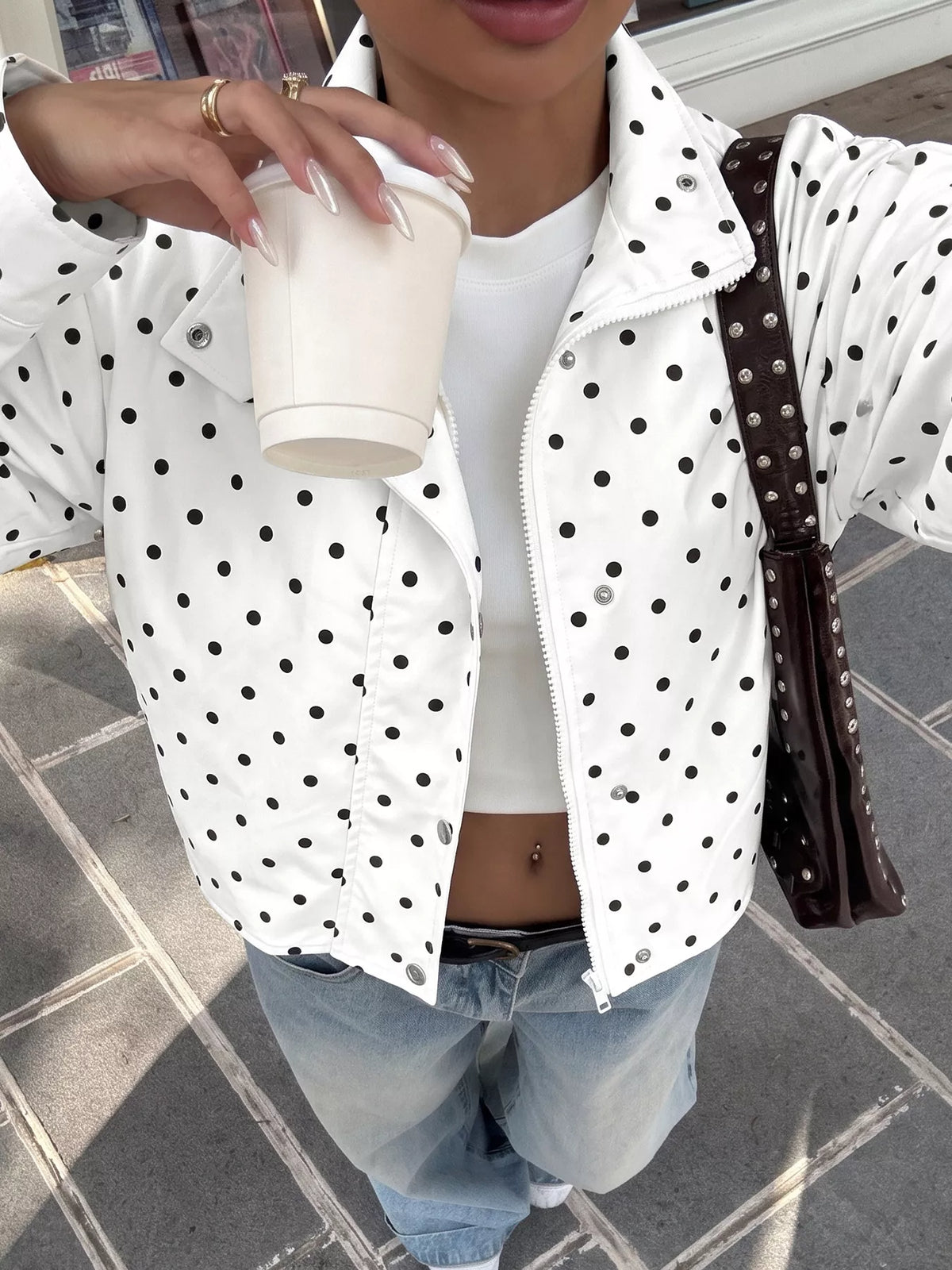Veste Perla courte à pois – photo produit 2