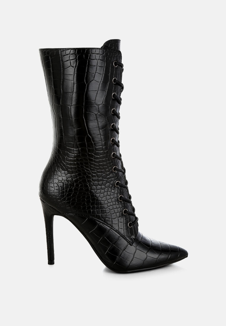 Bottines Delya effet croco – London Rag