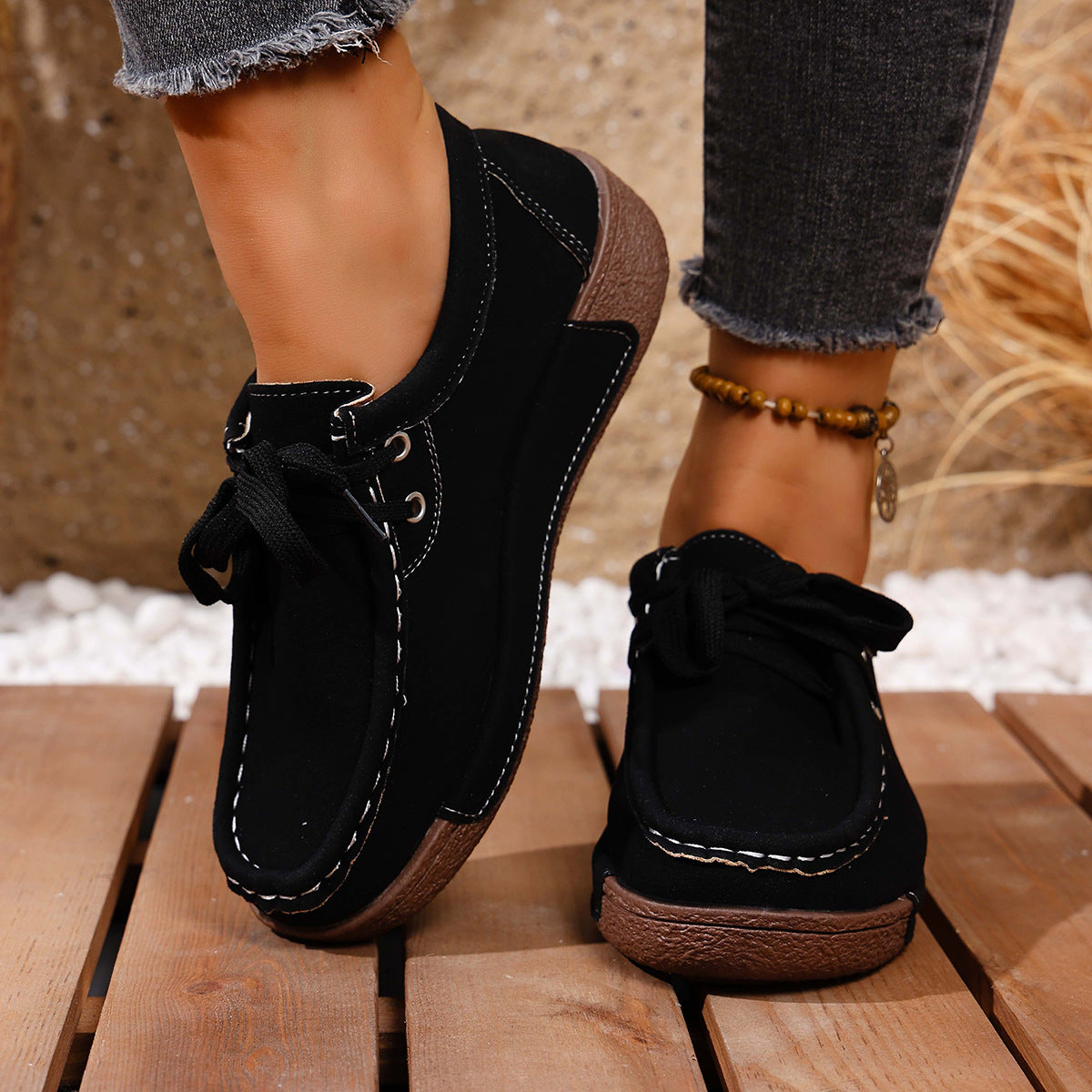 Baskets Aileen en daim – photo produit 4