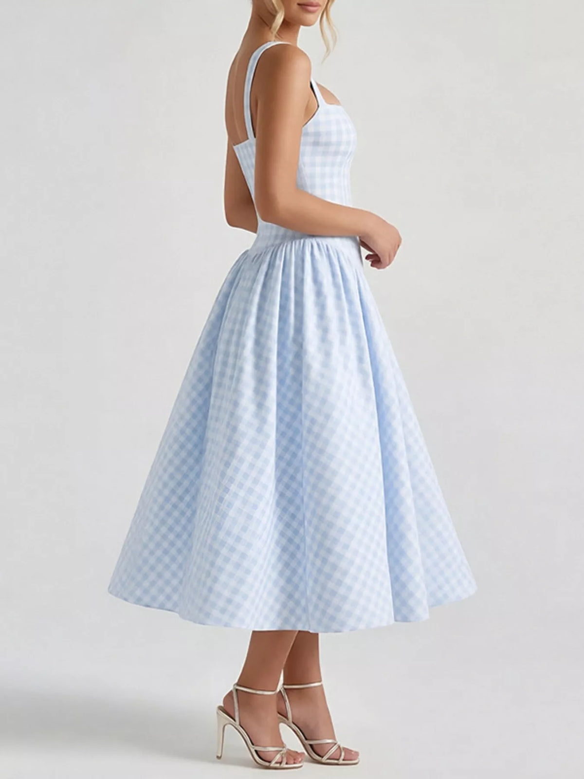 Robe midi Maya à carreaux – photo produit 8