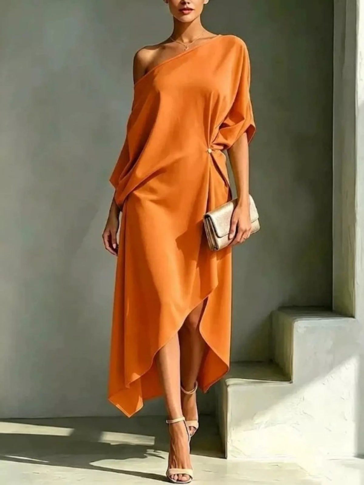 Robe Salomé drapée asymétrique – photo produit 6