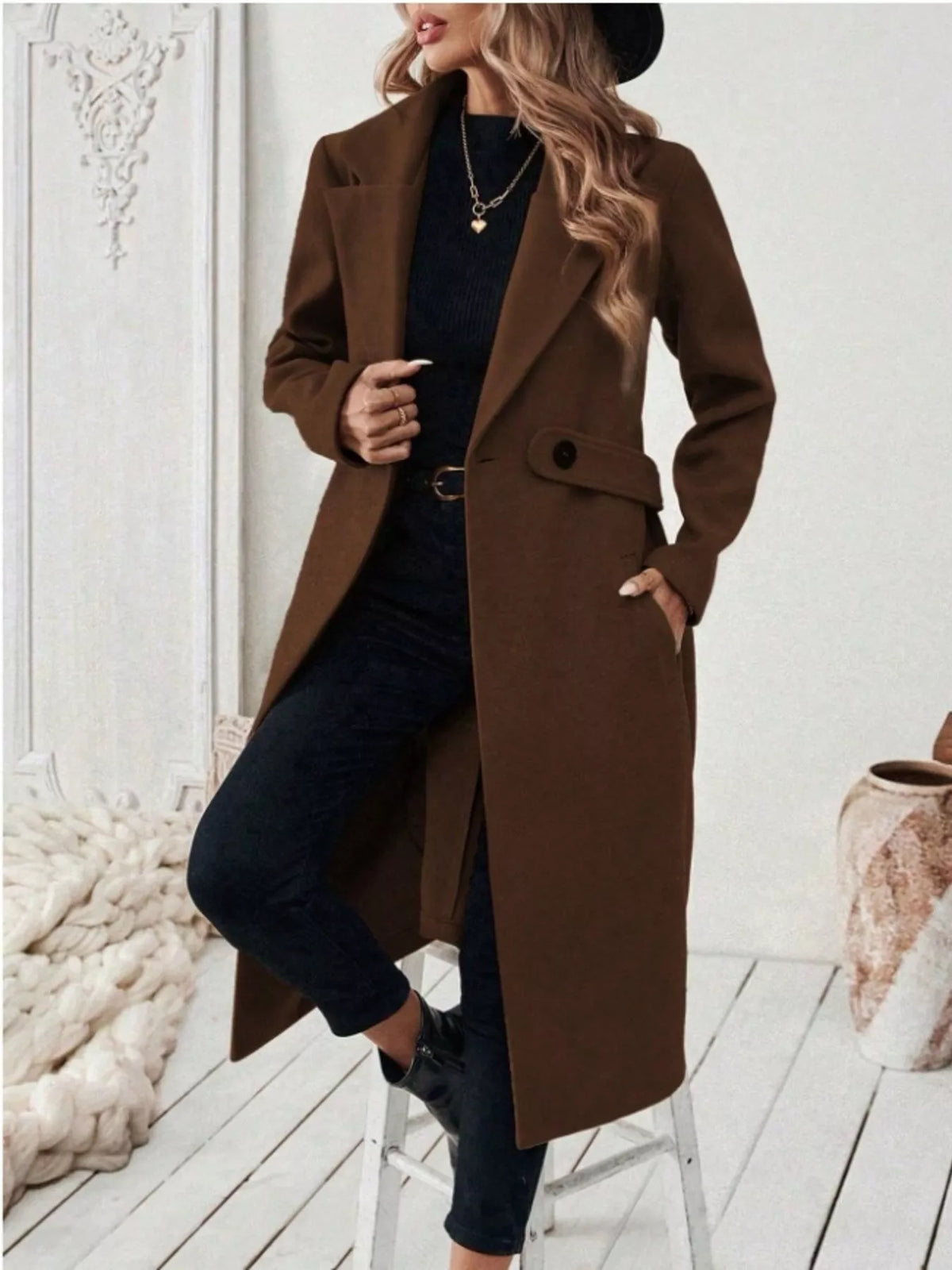 Manteau Livia ceinturé grande taille – photo produit 10