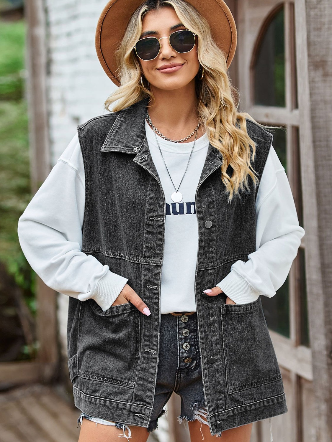 Veste Carla en jean sans manches – photo produit 4