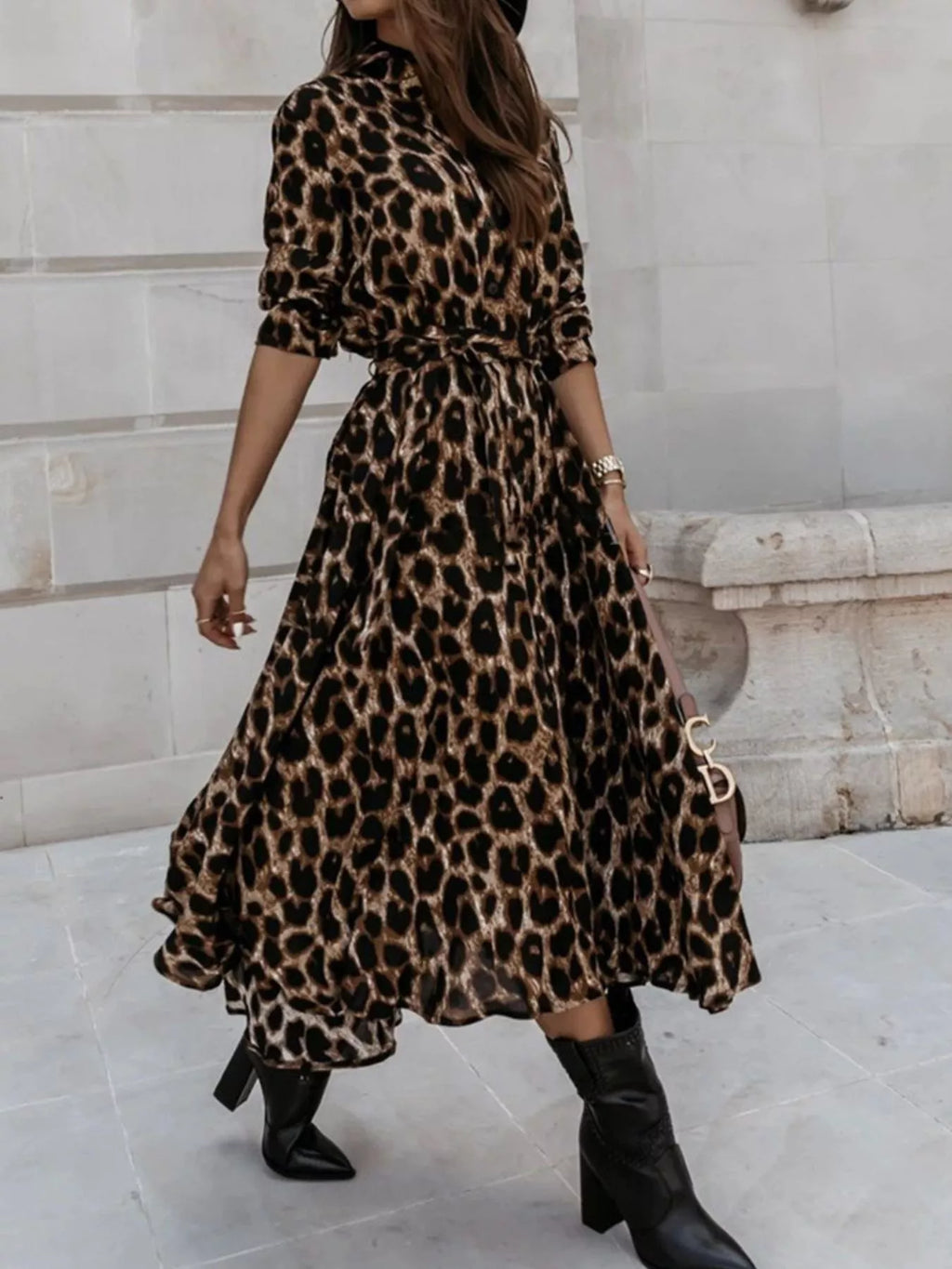 Robe midi Léa léopard – photo produit 8