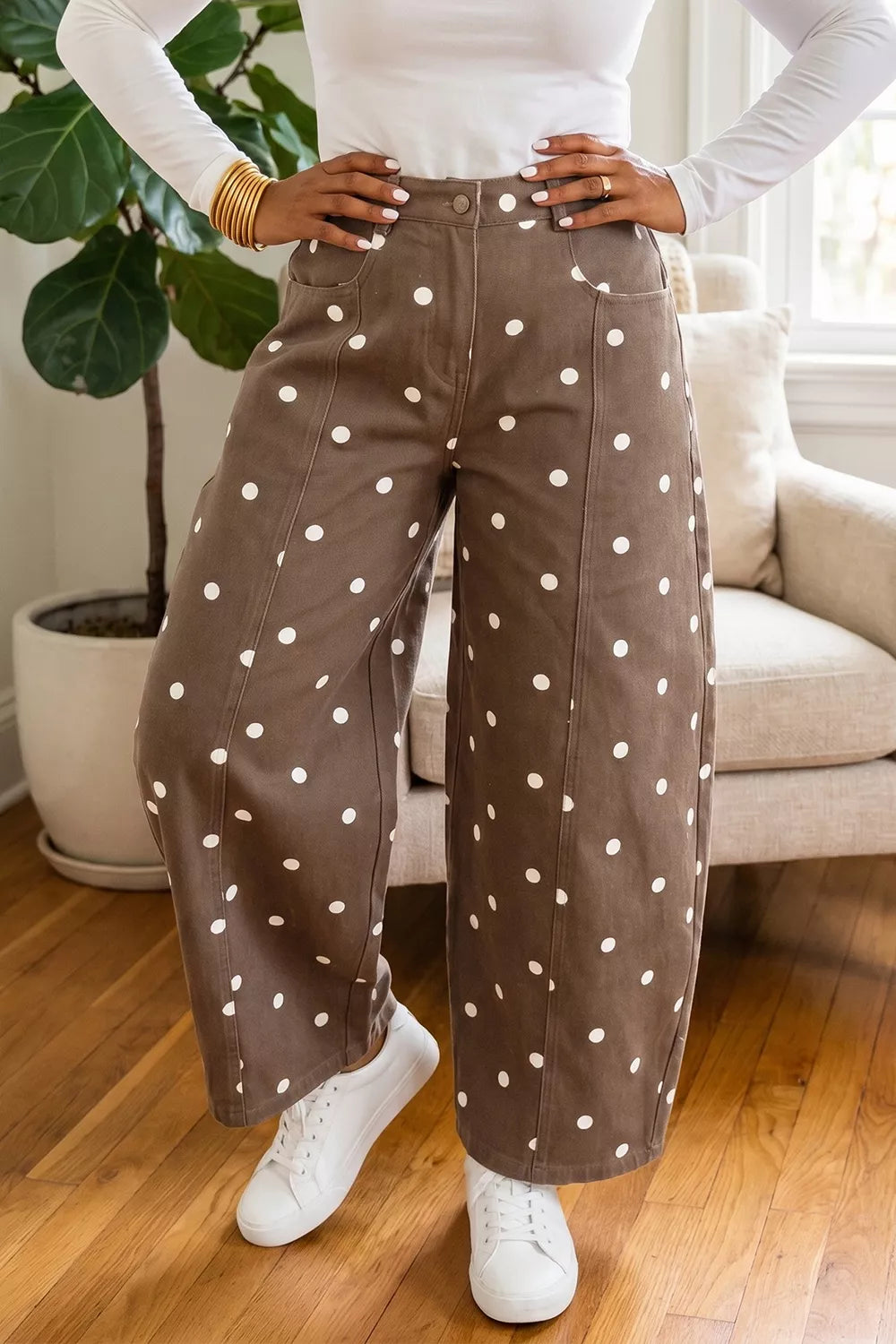 Jean – Anaëlle barrel pois coutures – photo produit 3