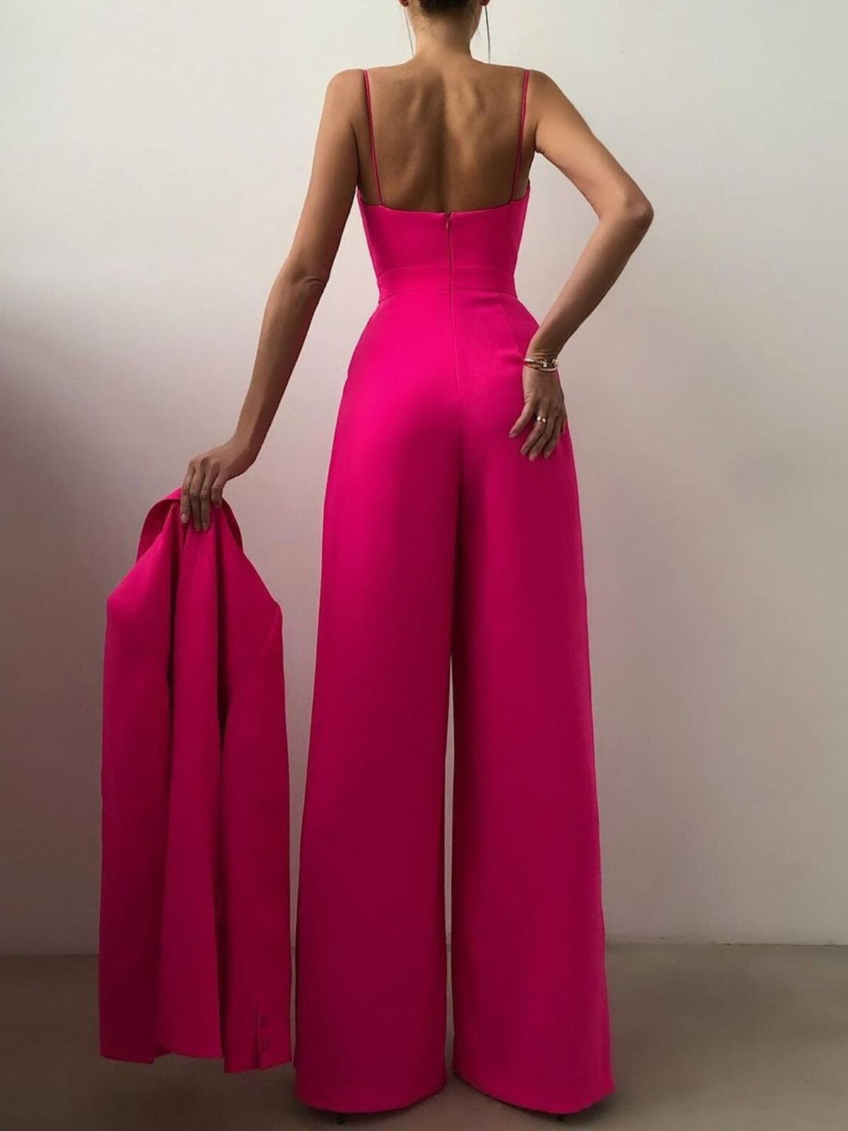 Combinaison Néria – pantalon large à fines bretelles grande taille – photo produit 10