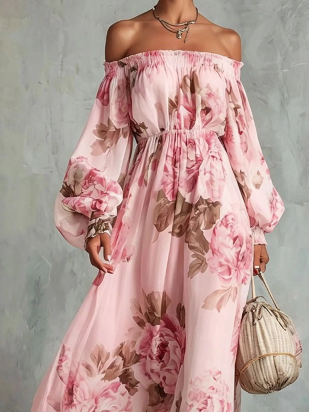 Robe longue Jade fleurie – photo produit 8