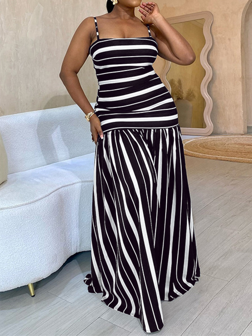Robe longue Zoé rayée – photo produit 2