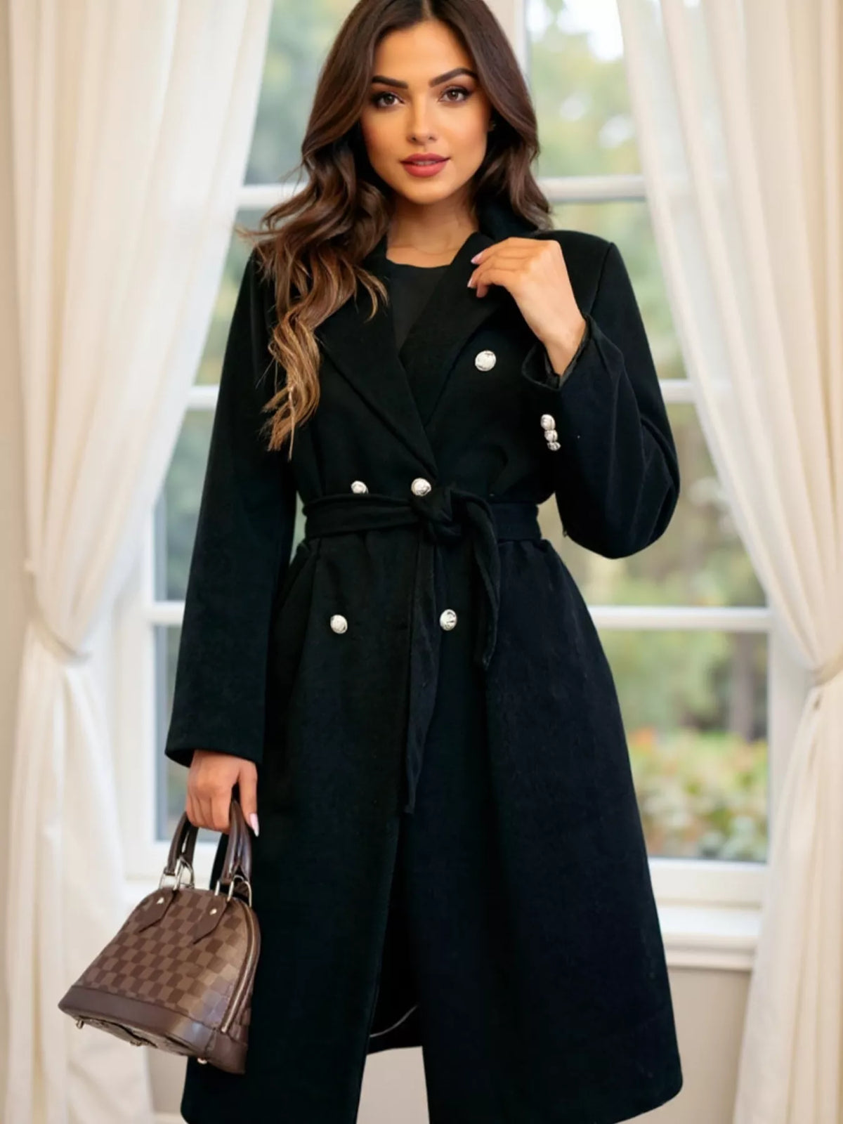 Manteau Ariane croisé ceinturé – photo produit 7