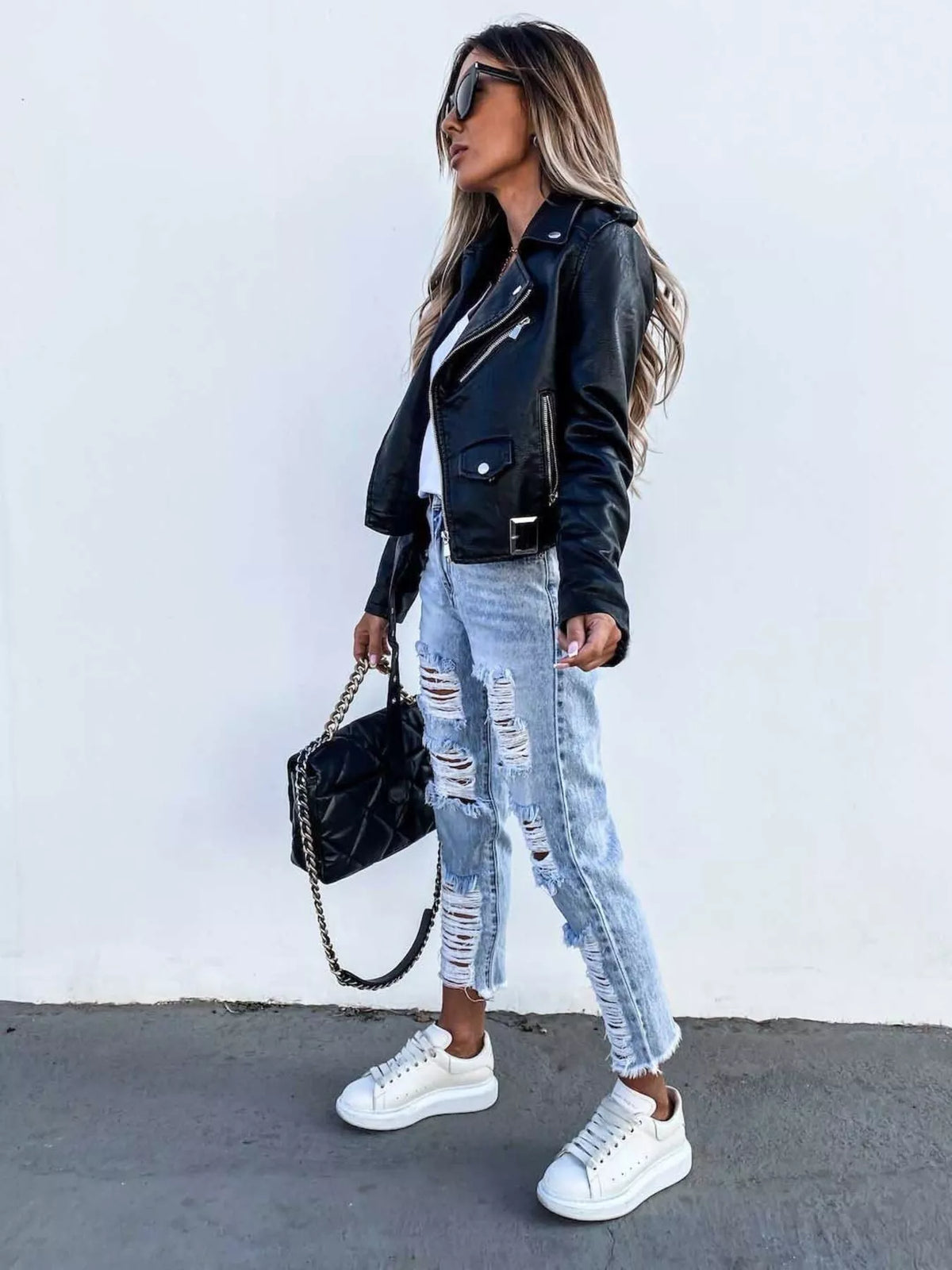 Veste biker Nina grande taille – photo produit 5