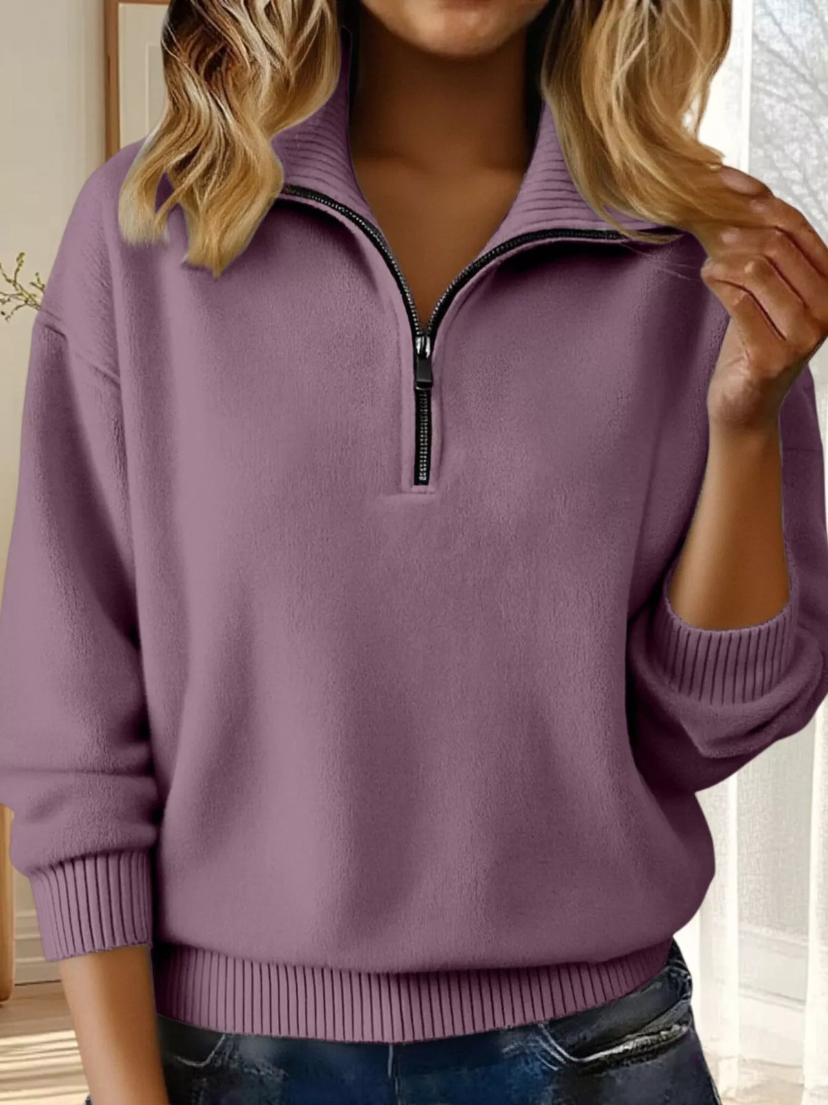 Pull Nina demi-zip grande taille – photo produit 10