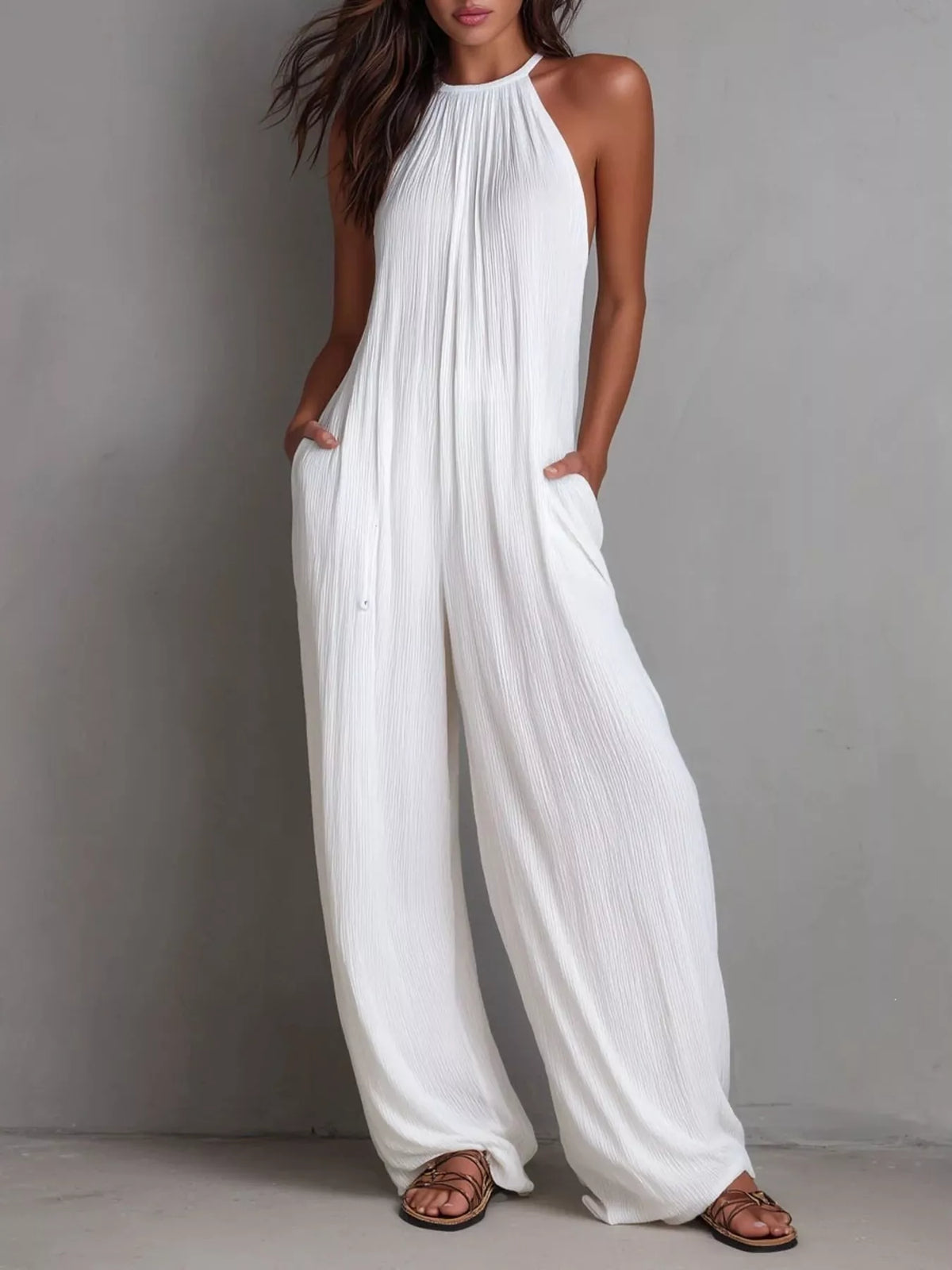 Combinaison Solène – pantalon large sans manches – photo produit 1