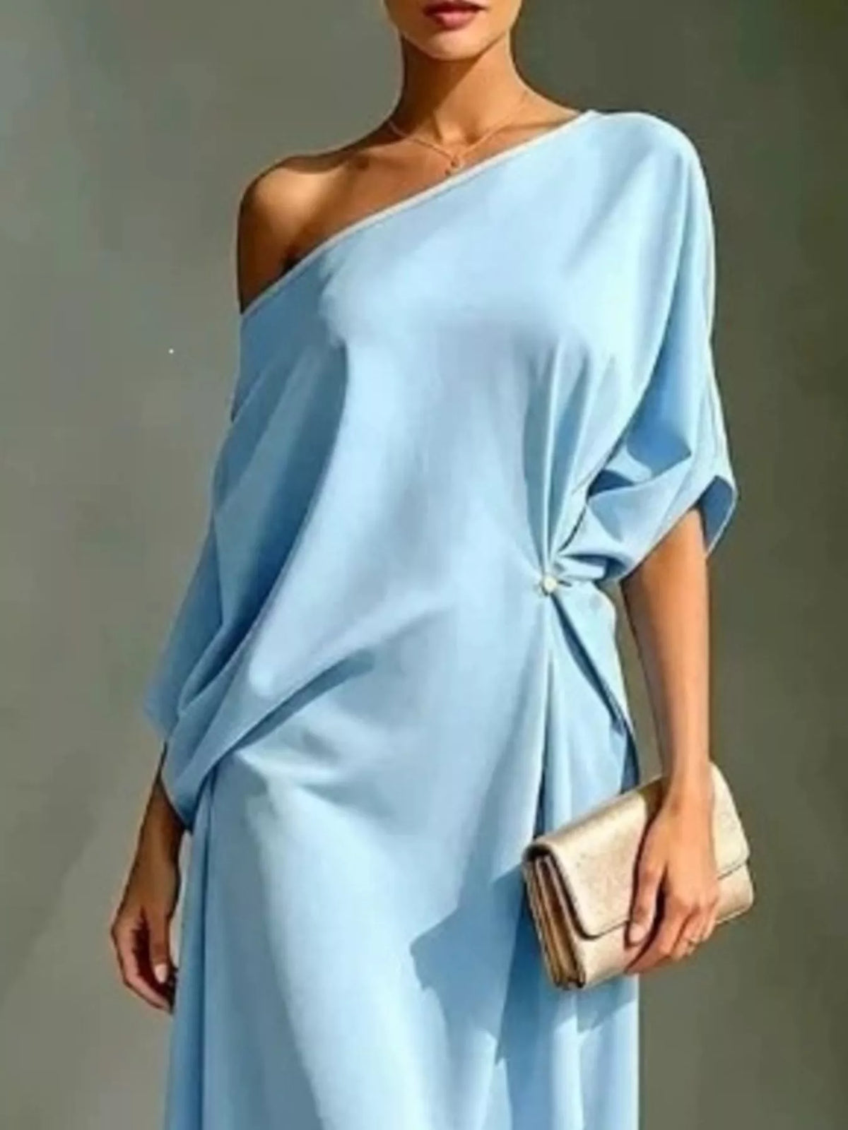 Robe Salomé drapée asymétrique – photo produit 4