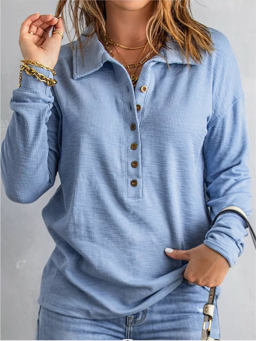 Top Mila à boutons grande taille – photo produit 1
