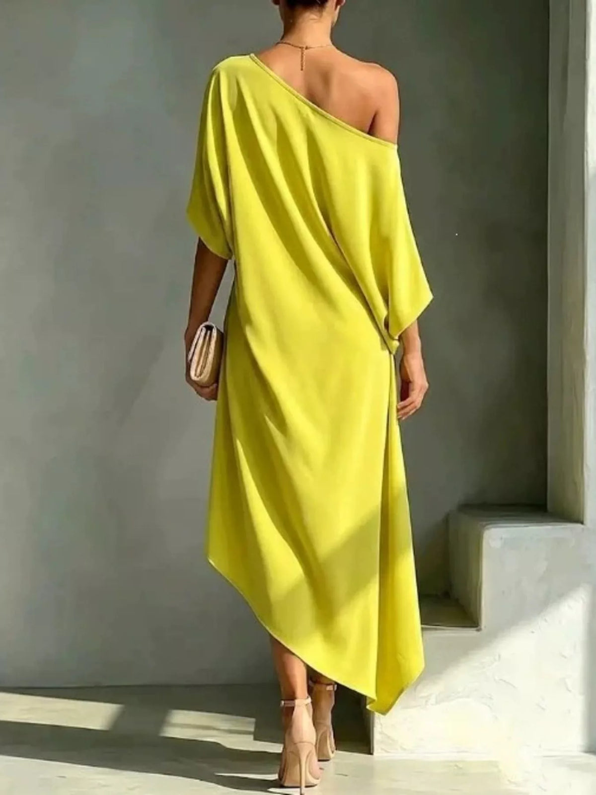 Robe Salomé drapée asymétrique – photo produit 2