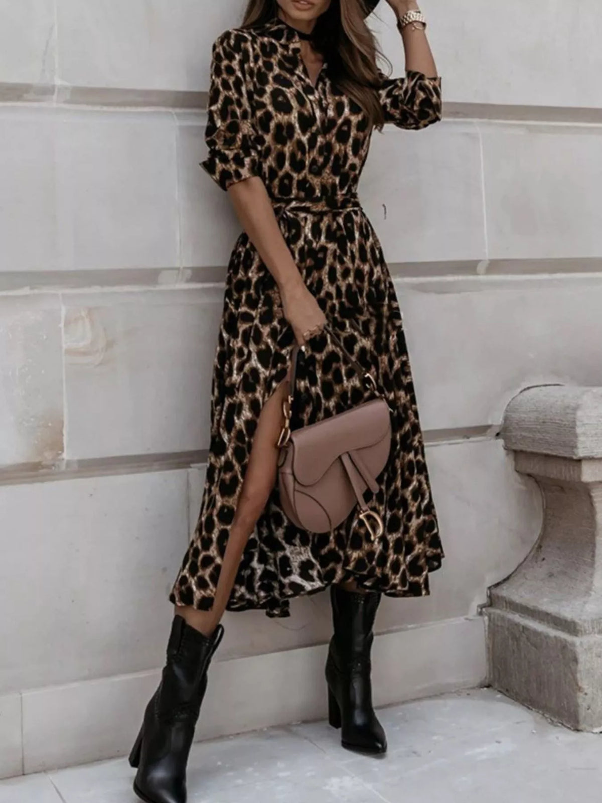 Robe midi Léa léopard – photo produit 7