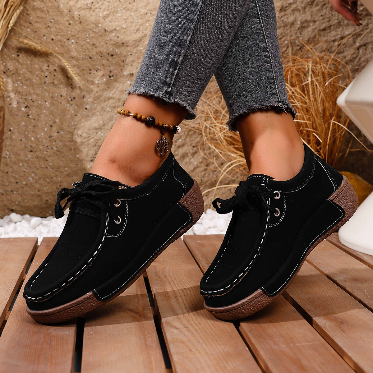 Baskets Aileen en daim – photo produit 2