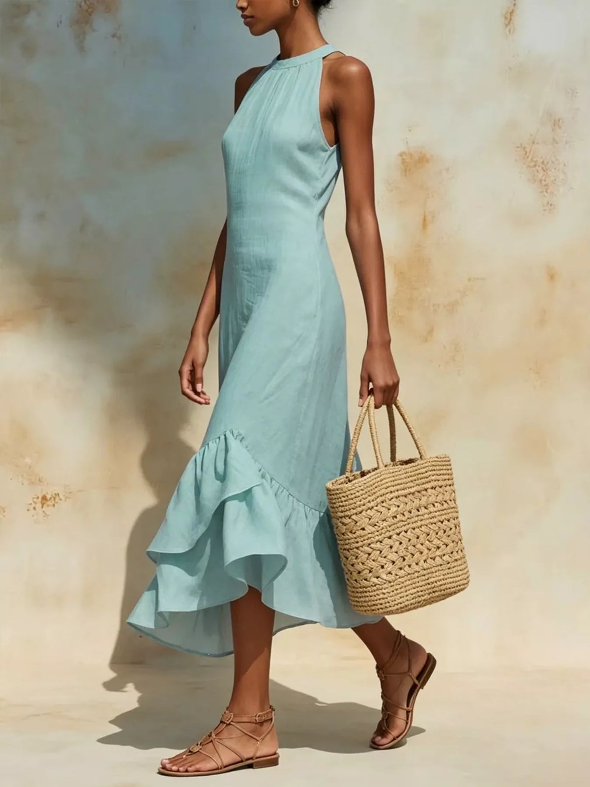 Robe midi Lylou volantée – photo produit 4
