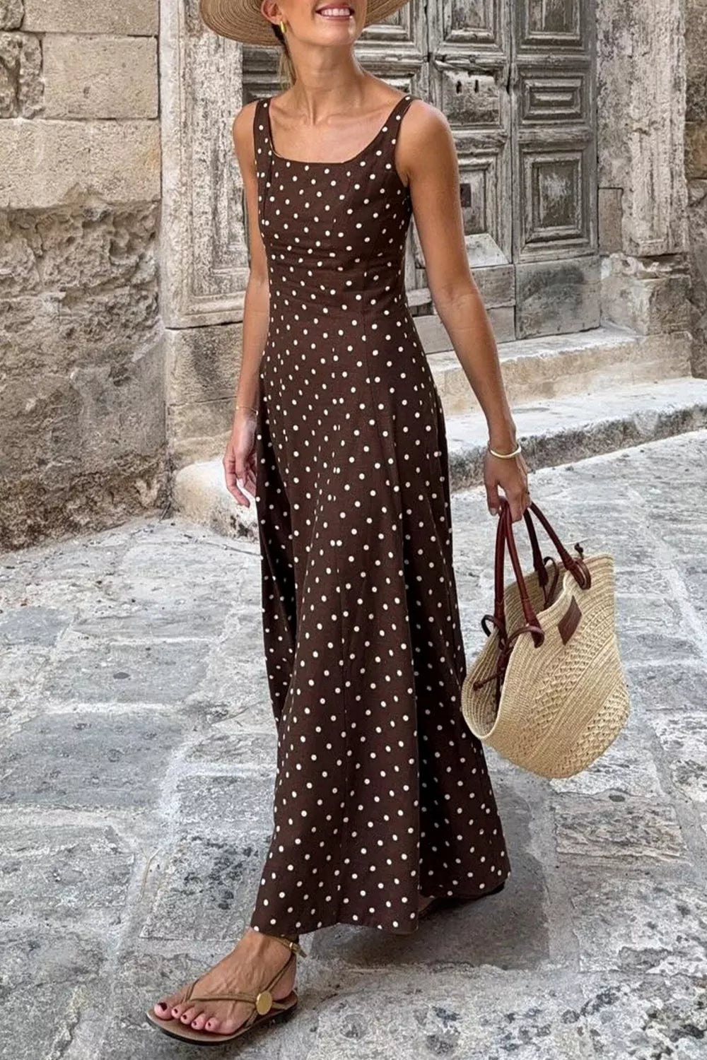 Robe longue Zoé à pois – photo produit 2