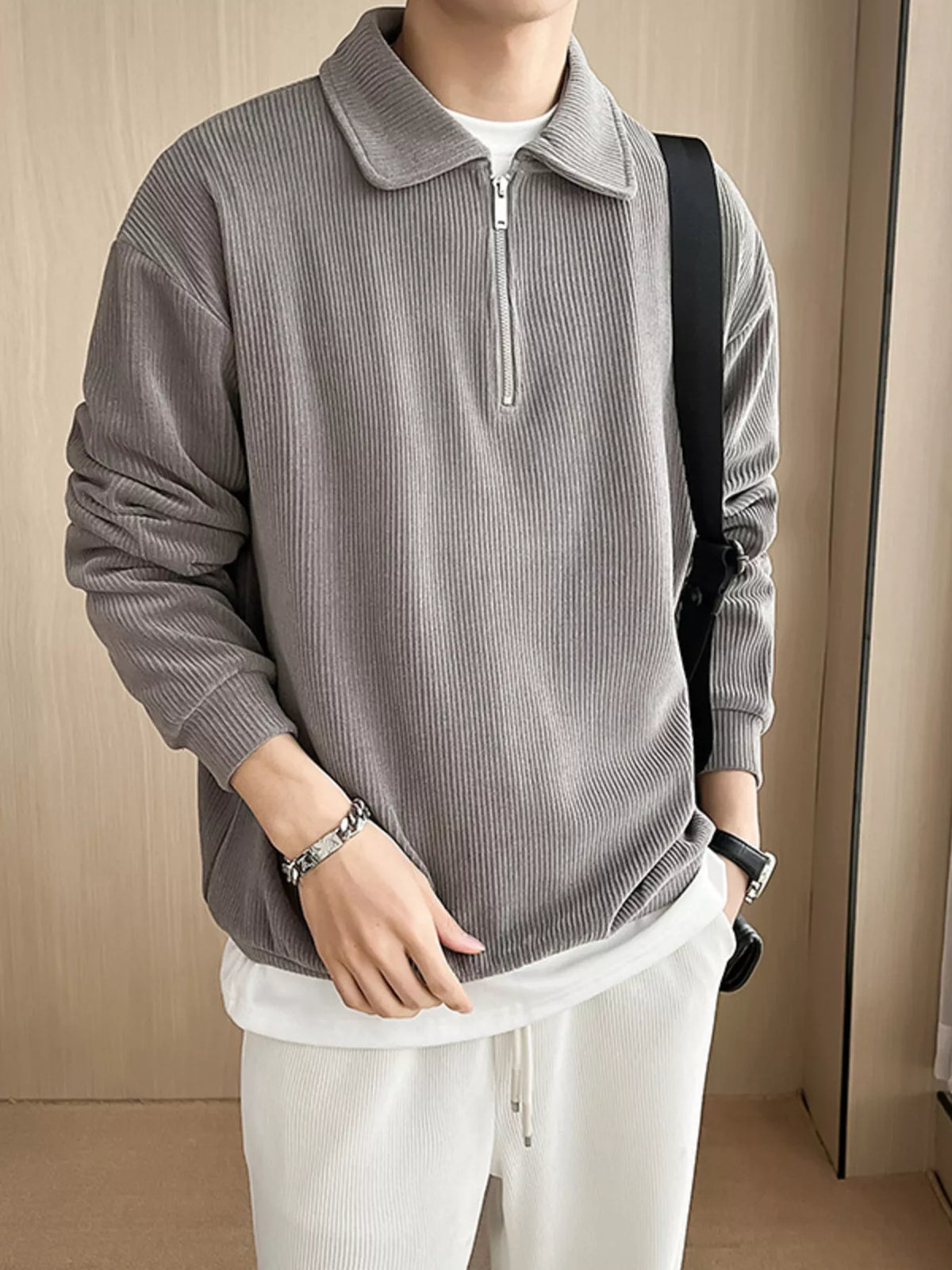 Polo homme Adem en velours côtelé – photo produit 7