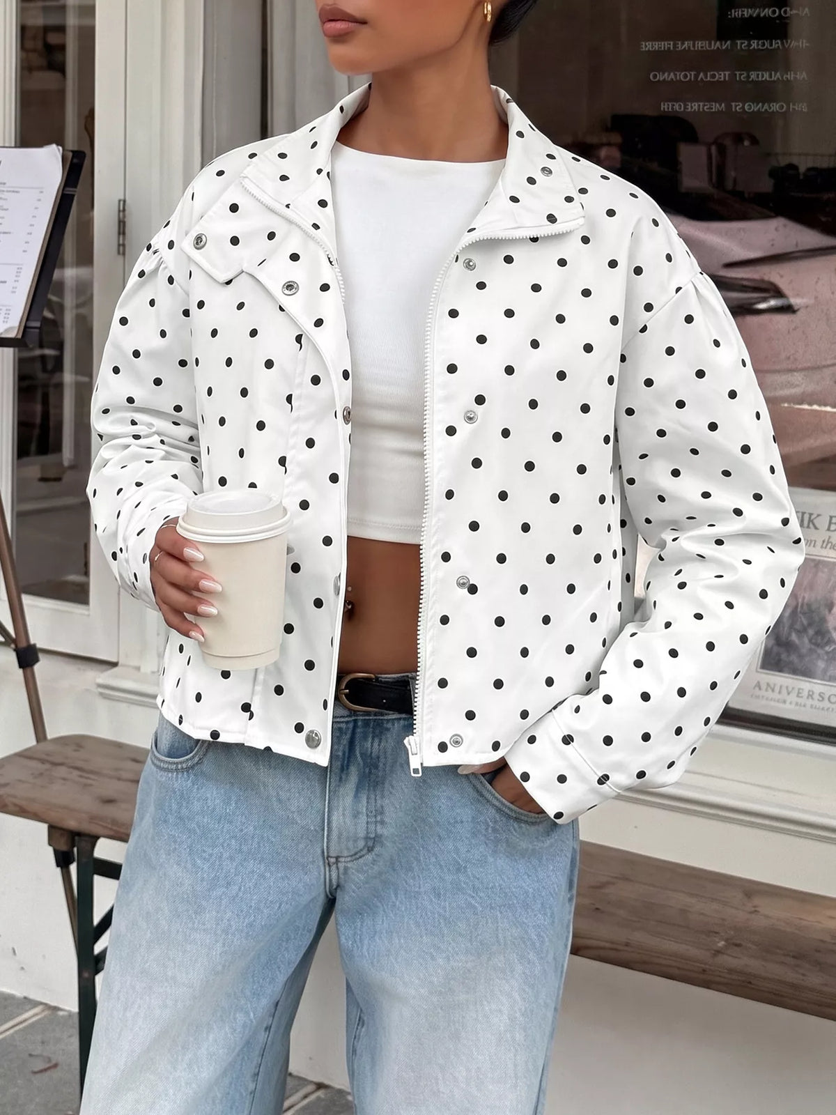 Veste Perla courte à pois – photo produit 1