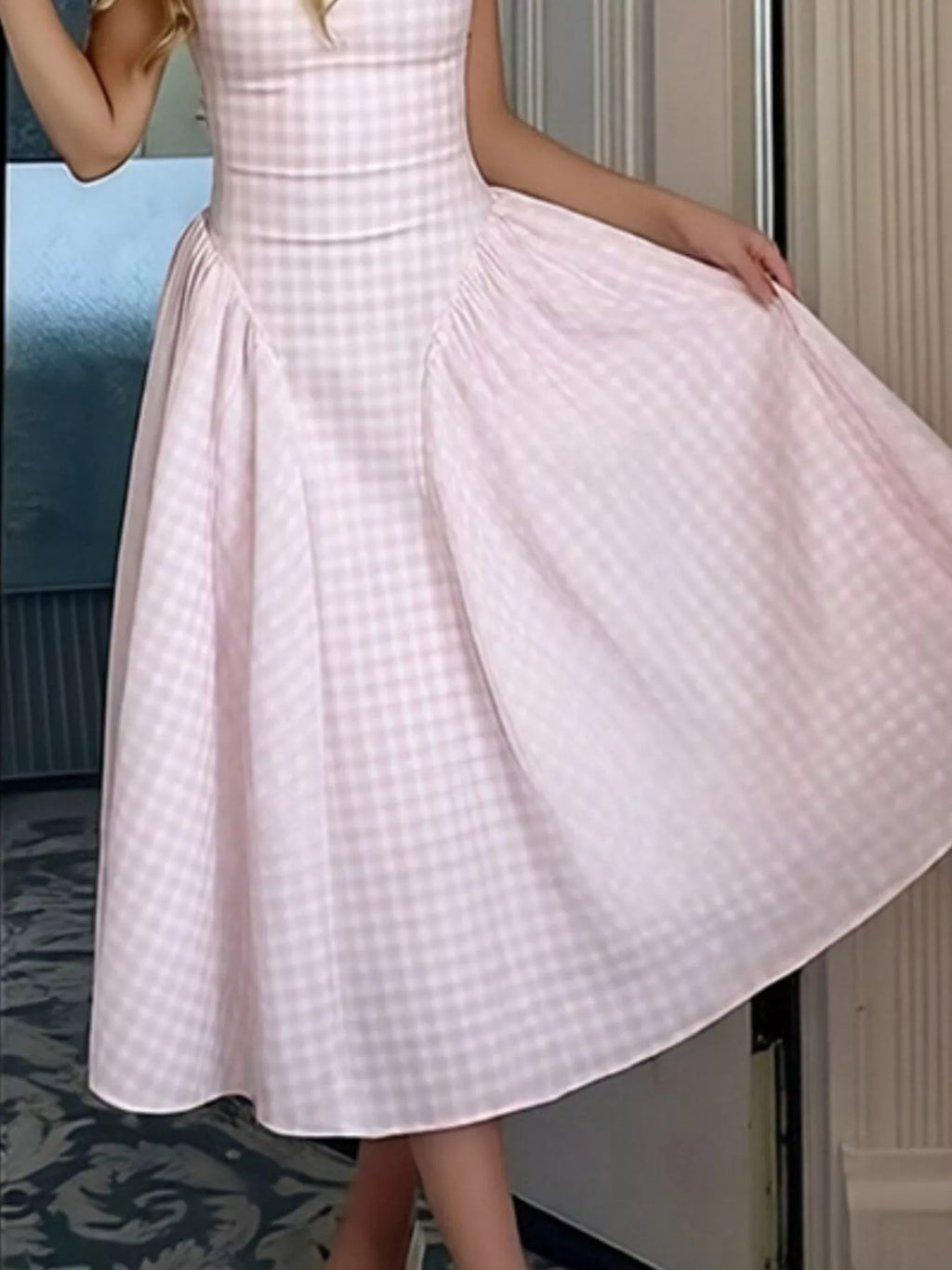 Robe midi Maya à carreaux – photo produit 6