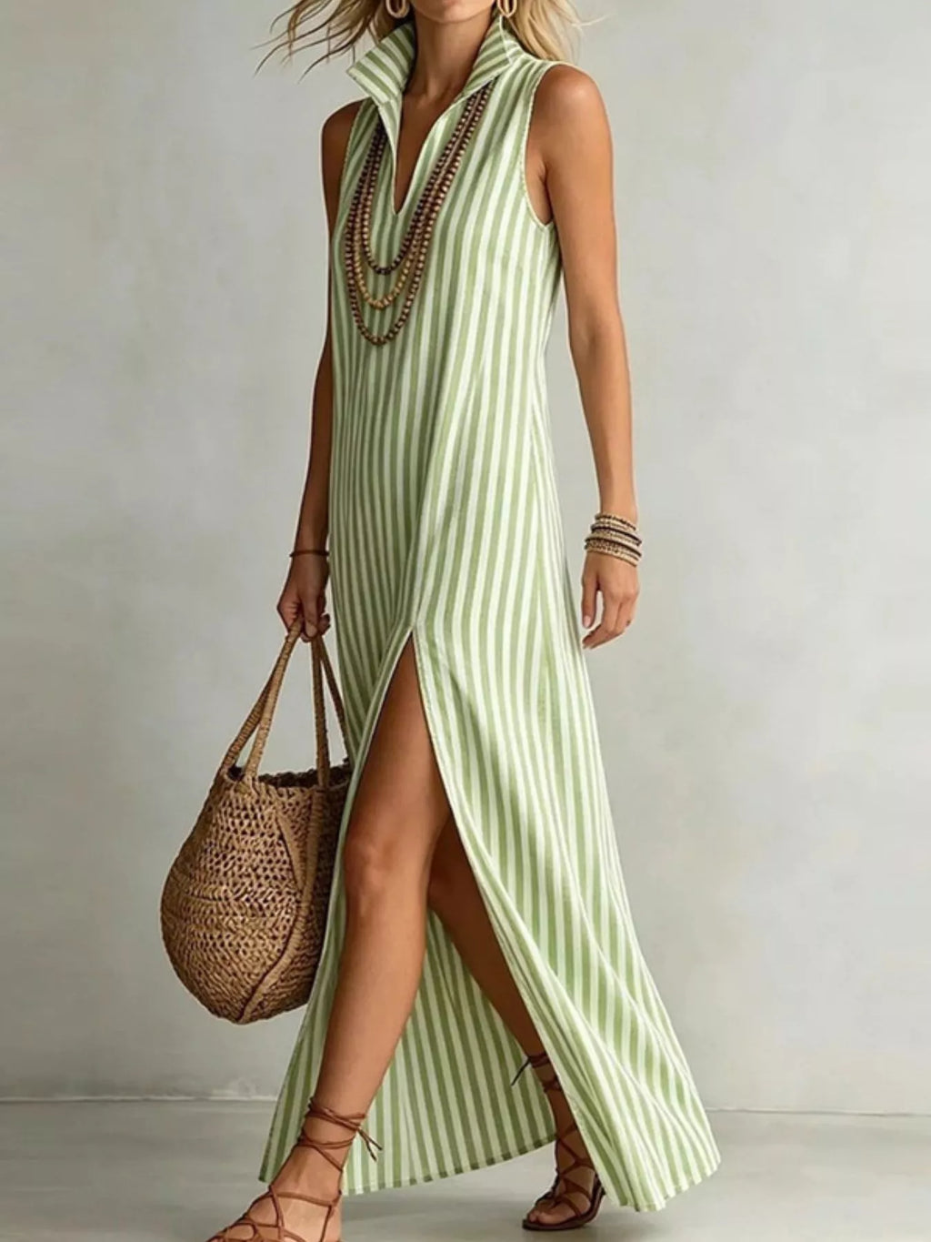 Robe longue Lina rayée – photo produit 4