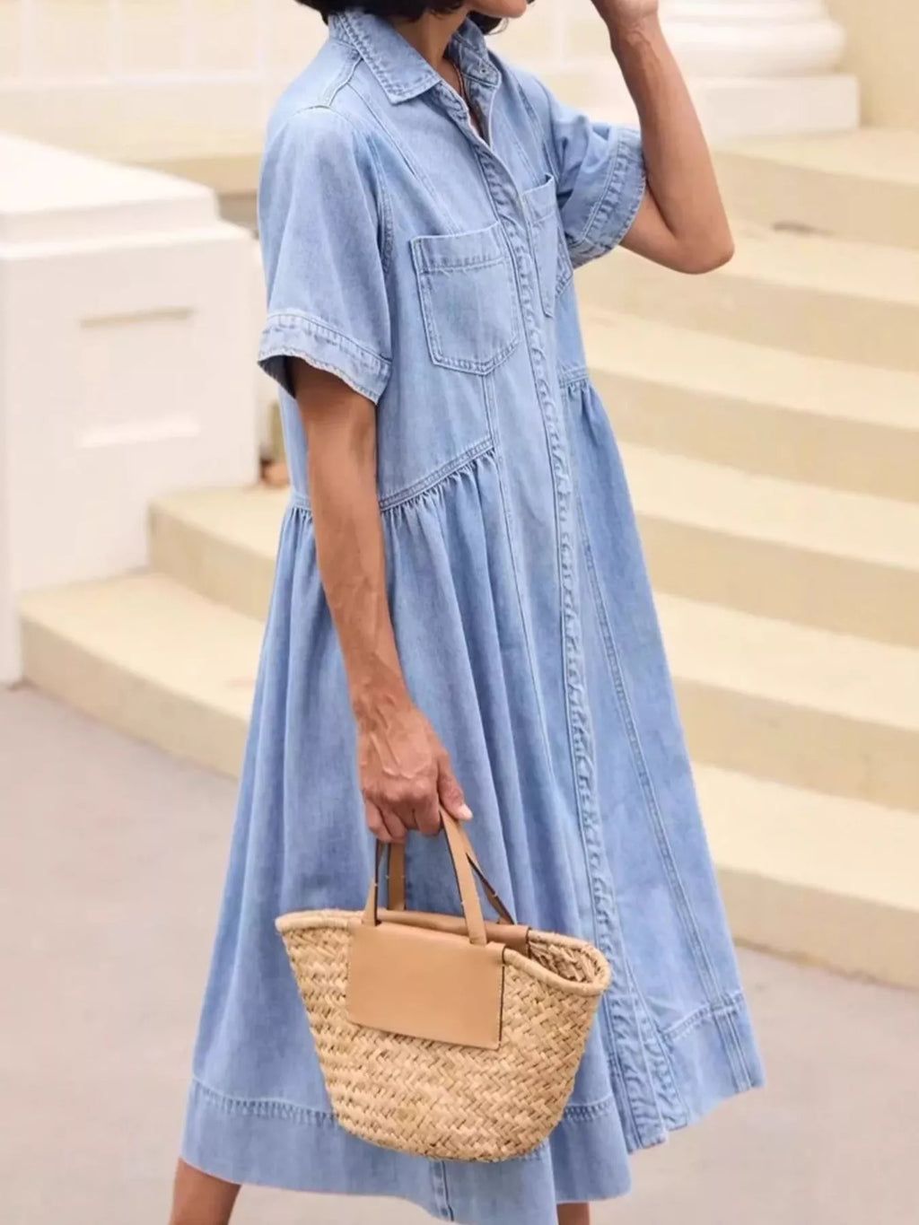 Robe midi Shatter en jean – photo produit 1