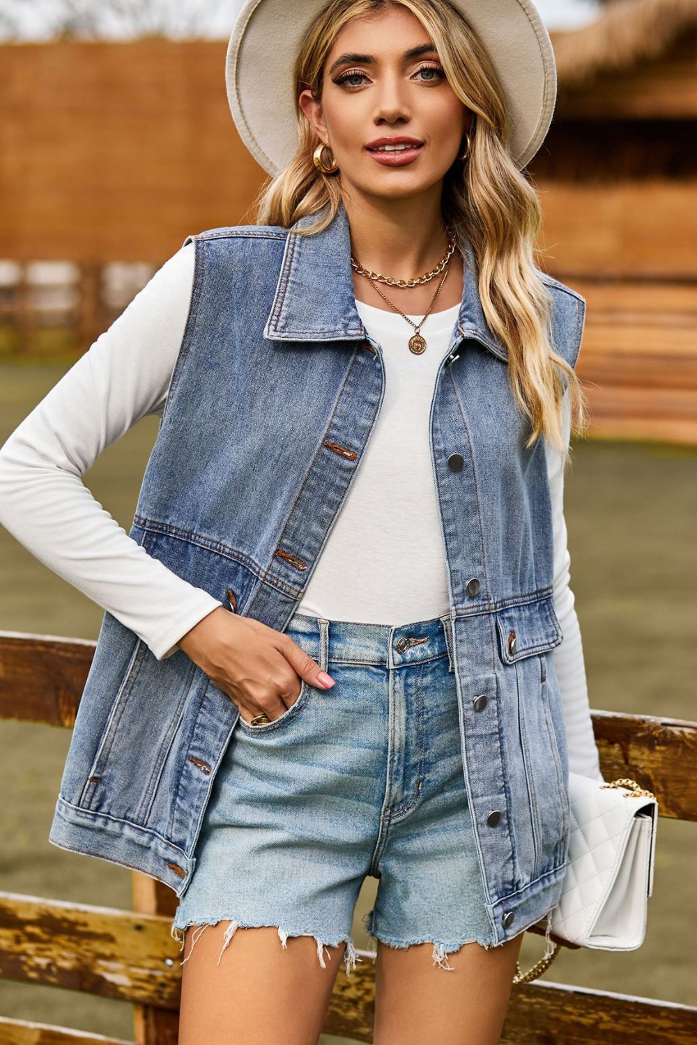 Top en jean Manny sans manches – photo produit 4