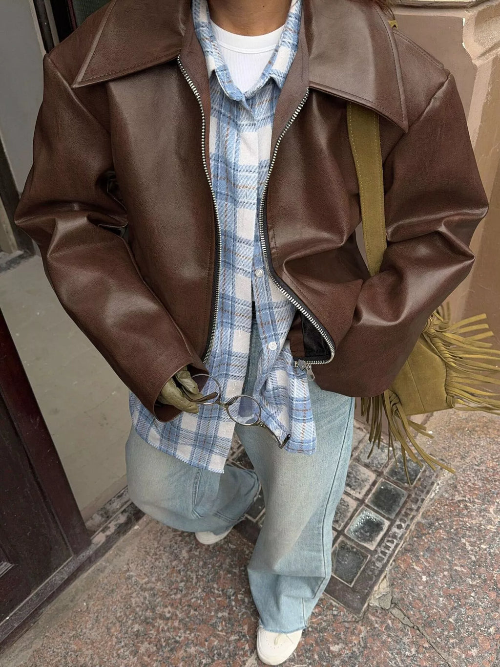 Veste Maïa – zippée en simili cuir – photo produit 3
