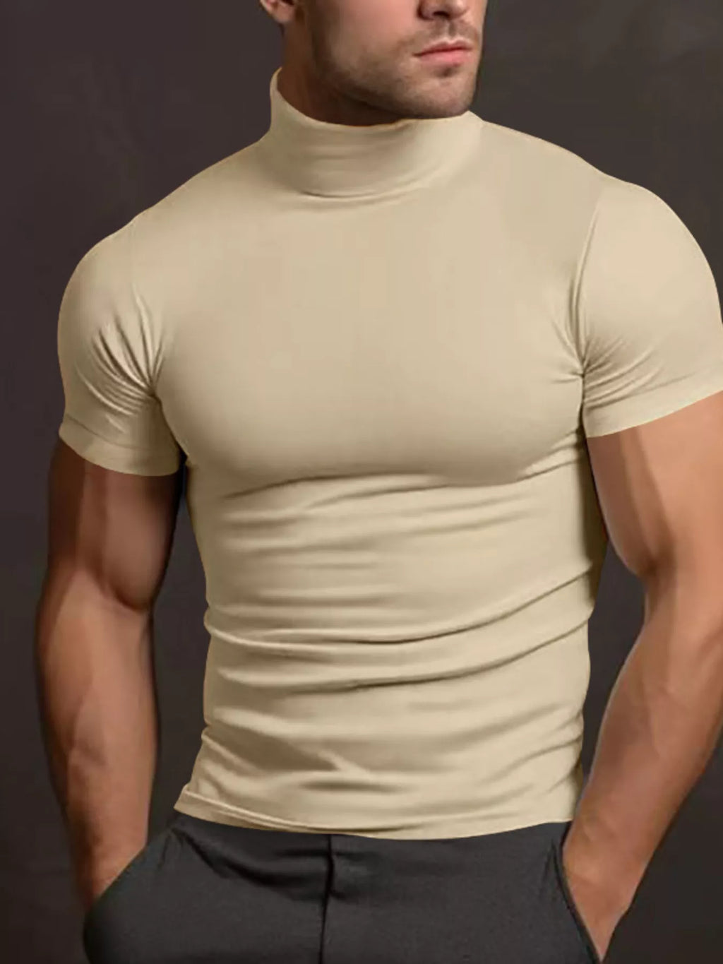 T-shirt Léopold col roulé grande taille – photo produit 1