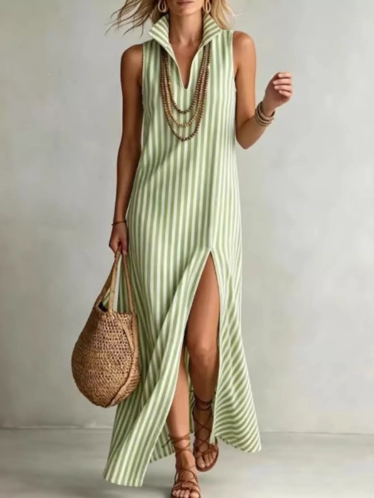 Robe longue Lina rayée – photo produit 3