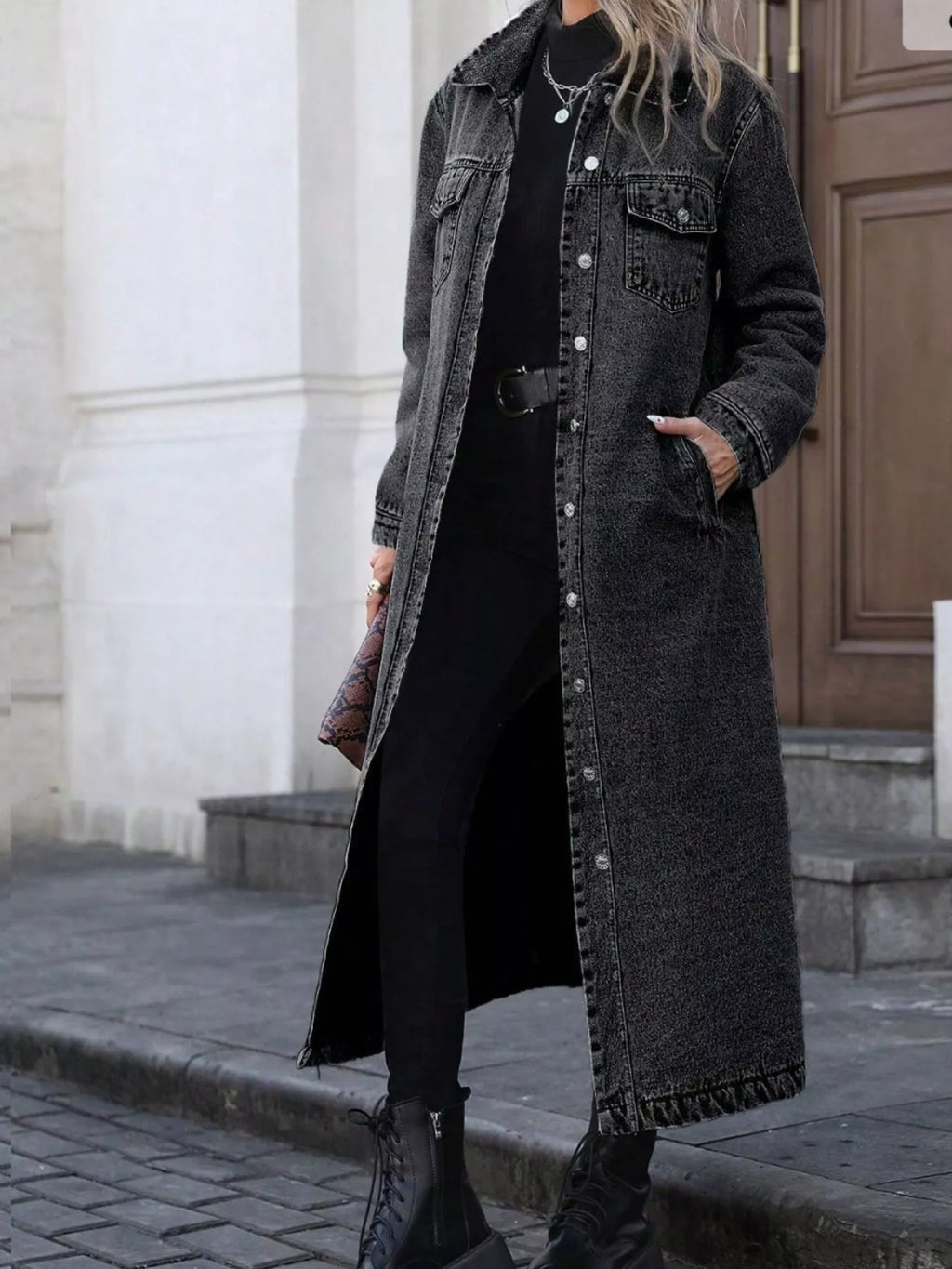 Veste Salomé en jean longue – photo produit 7