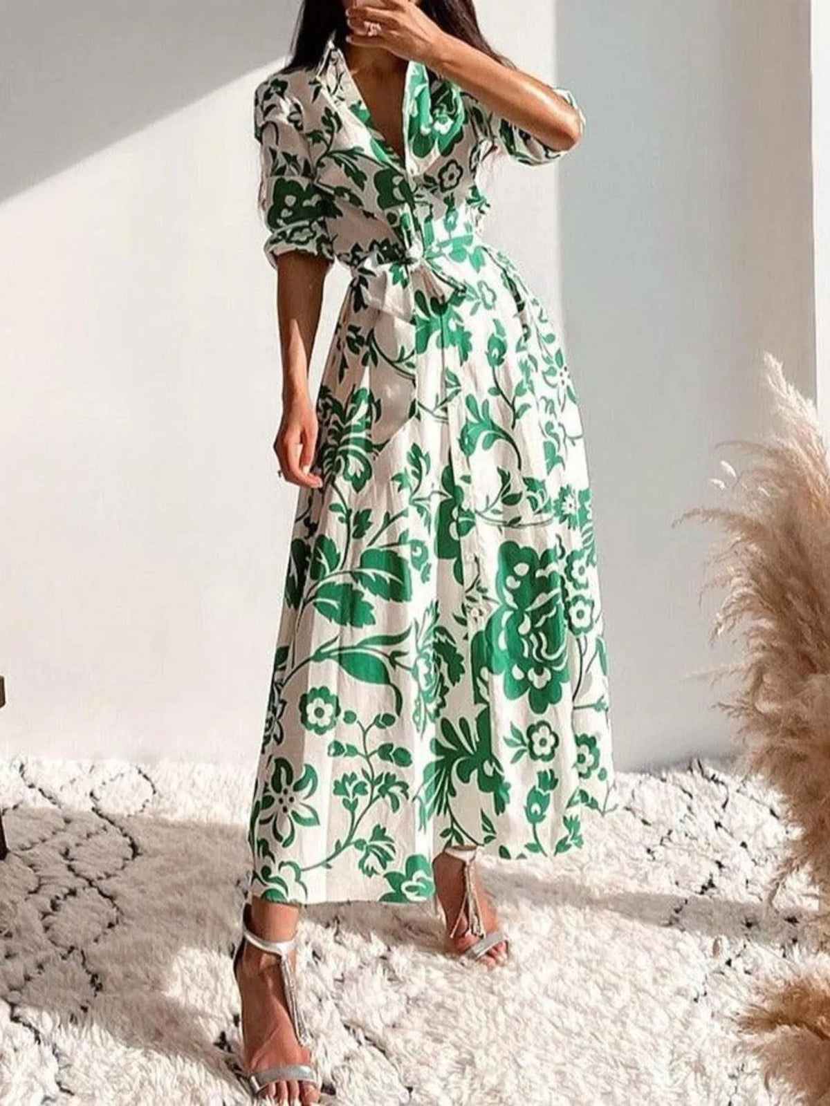 Robe chemise Shamara fleurie – photo produit 3