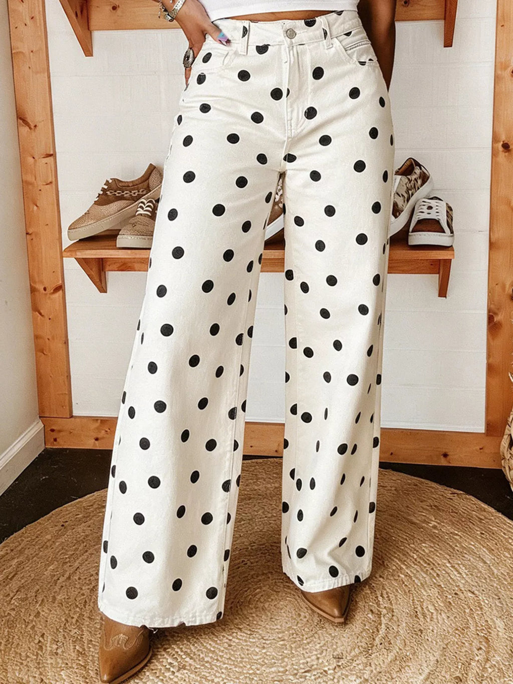 Jean Diva large à pois – photo produit 1
