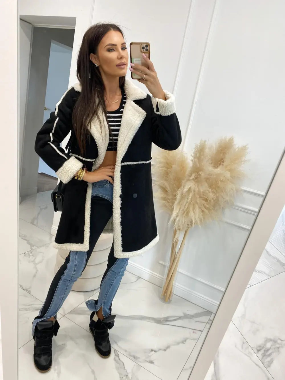 Manteau – Naëlle boutonné coutures apparentes – photo produit 4