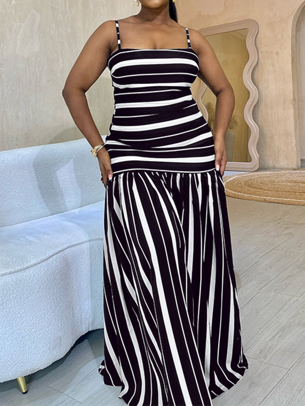Robe longue Zoé rayée – photo produit 4