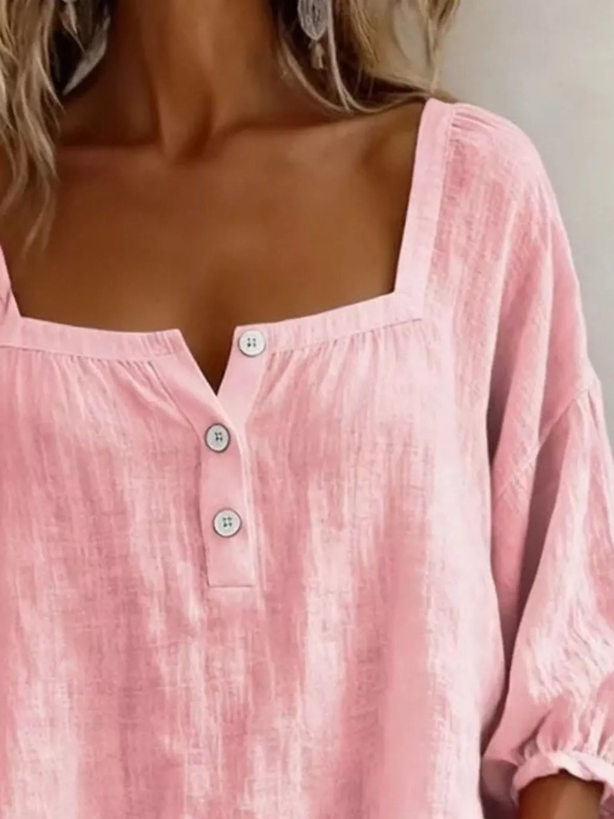 Blouse Mila col carré grande taille – photo produit 8