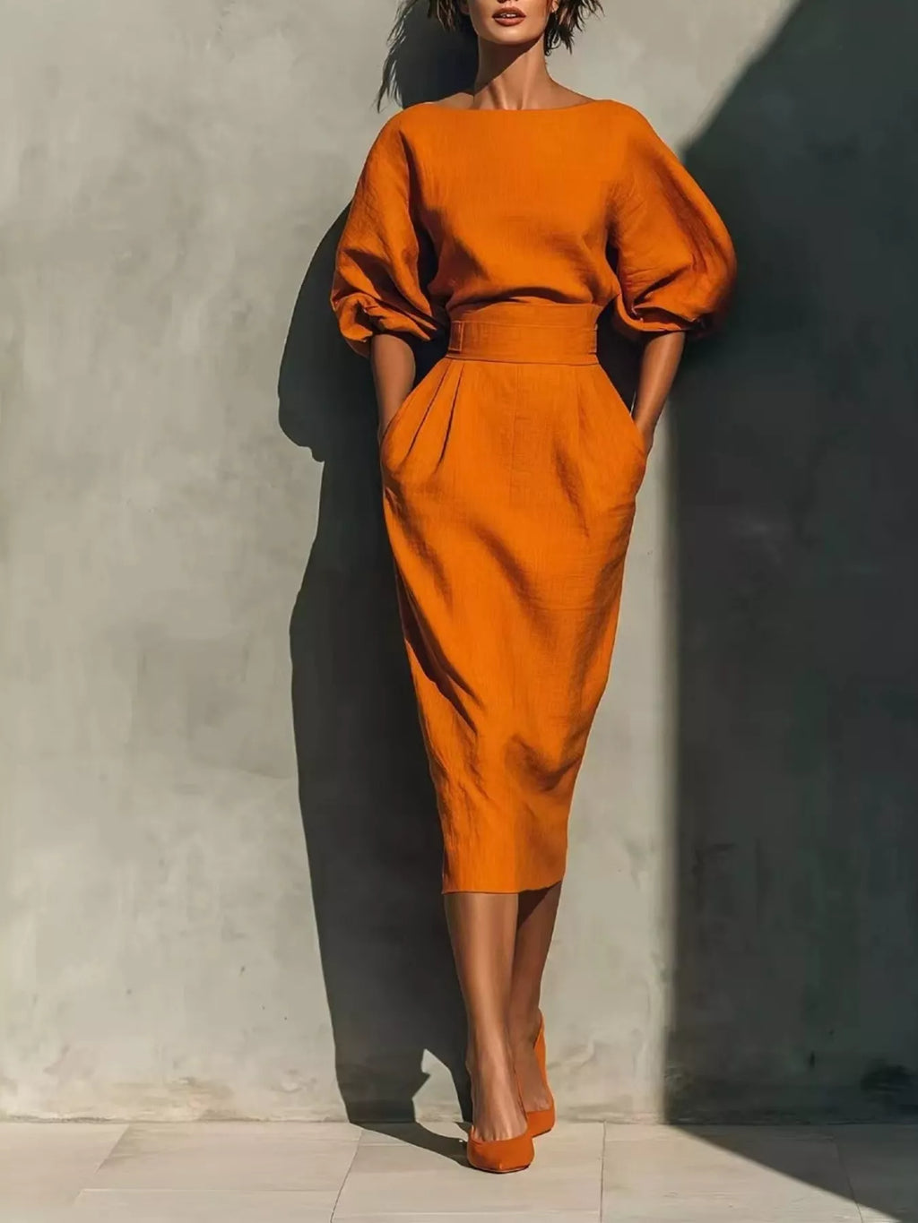 Robe – Mélina midi col grande taille – photo produit 1