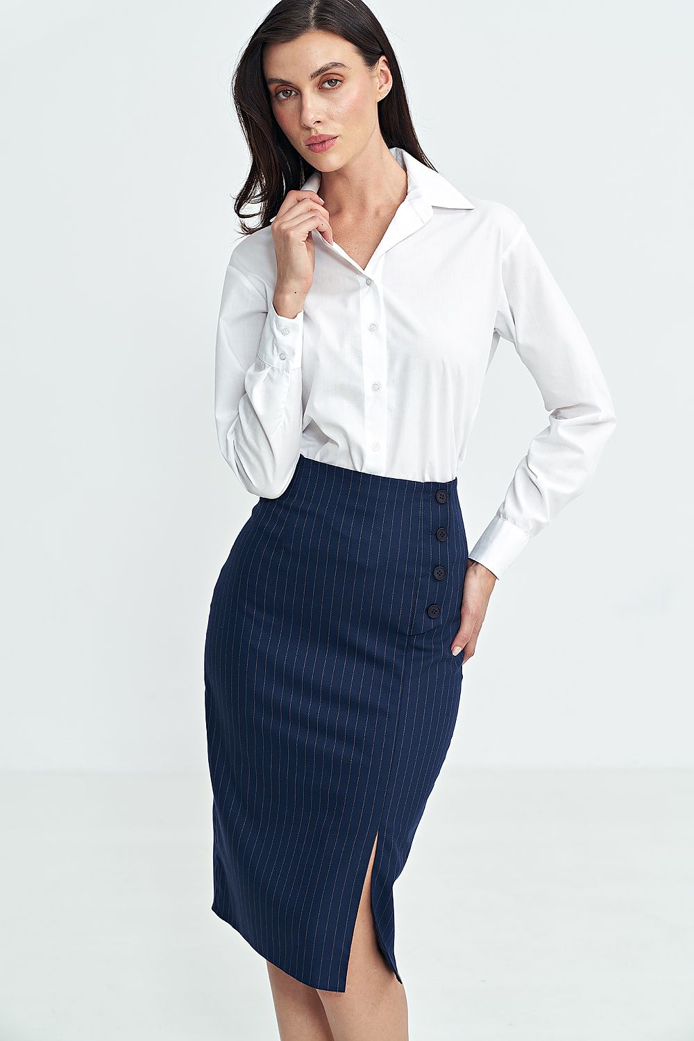 Jupe Alméline midi rayée – photo produit 1