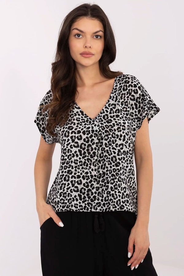 Blouse Caléane fluide col V en viscose