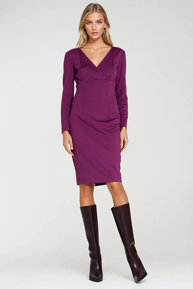 Élénya – Fitted Wrap-Neck Dress by Nife