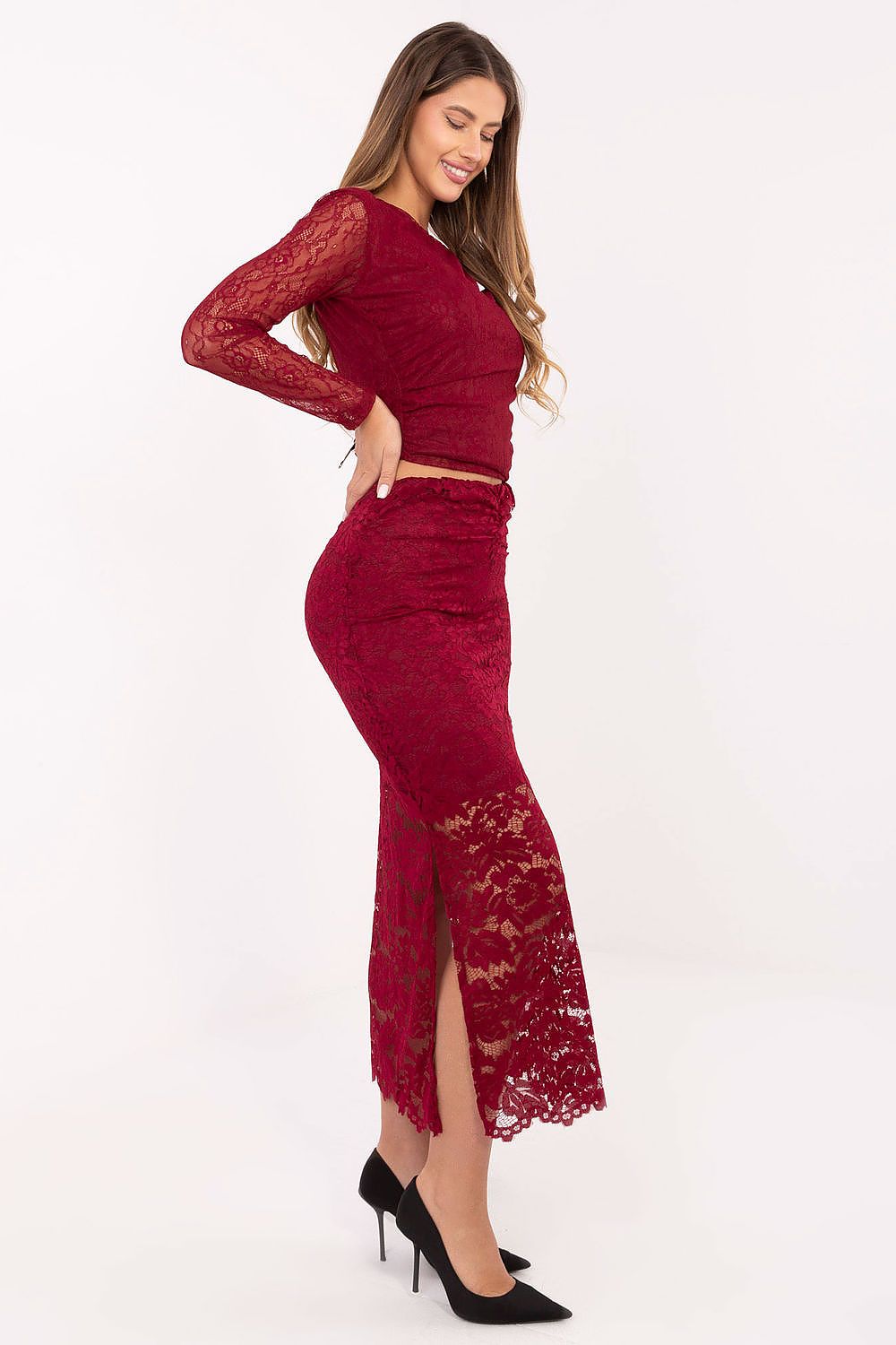 Jupe Qélya midi en dentelle – photo produit 8