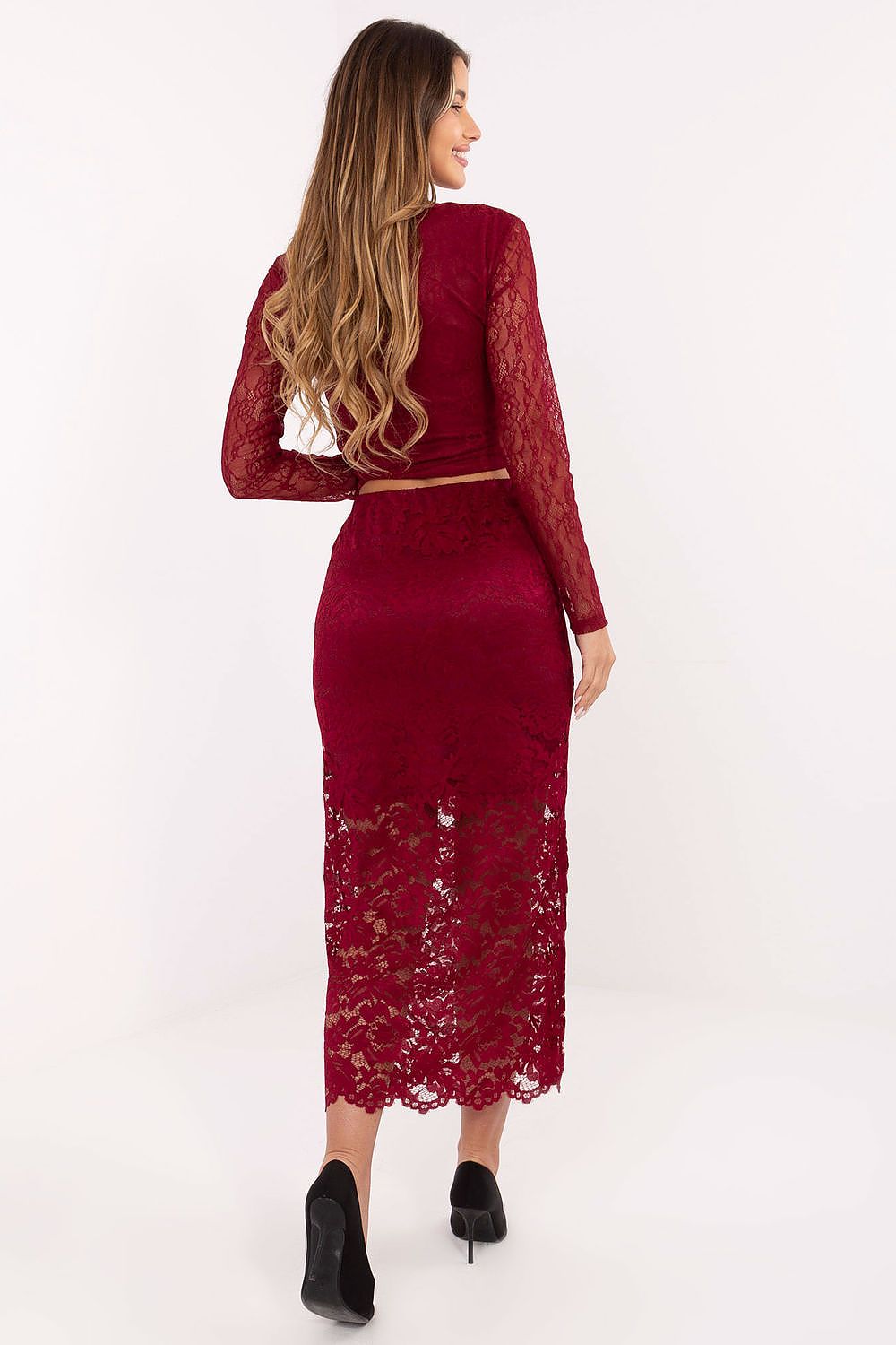 Jupe Qélya midi en dentelle – photo produit 9