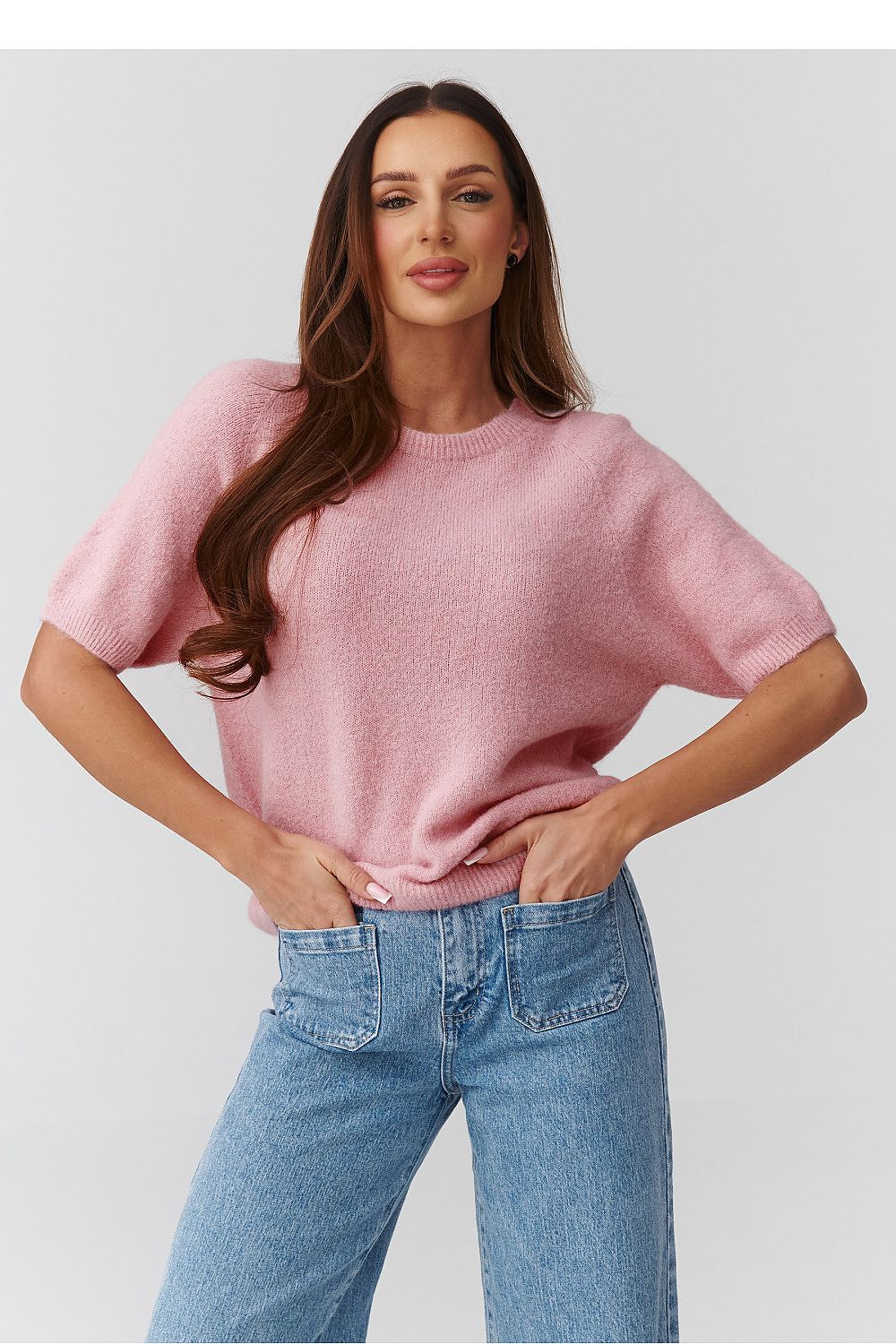 Pull Aurélise manches au coude rose